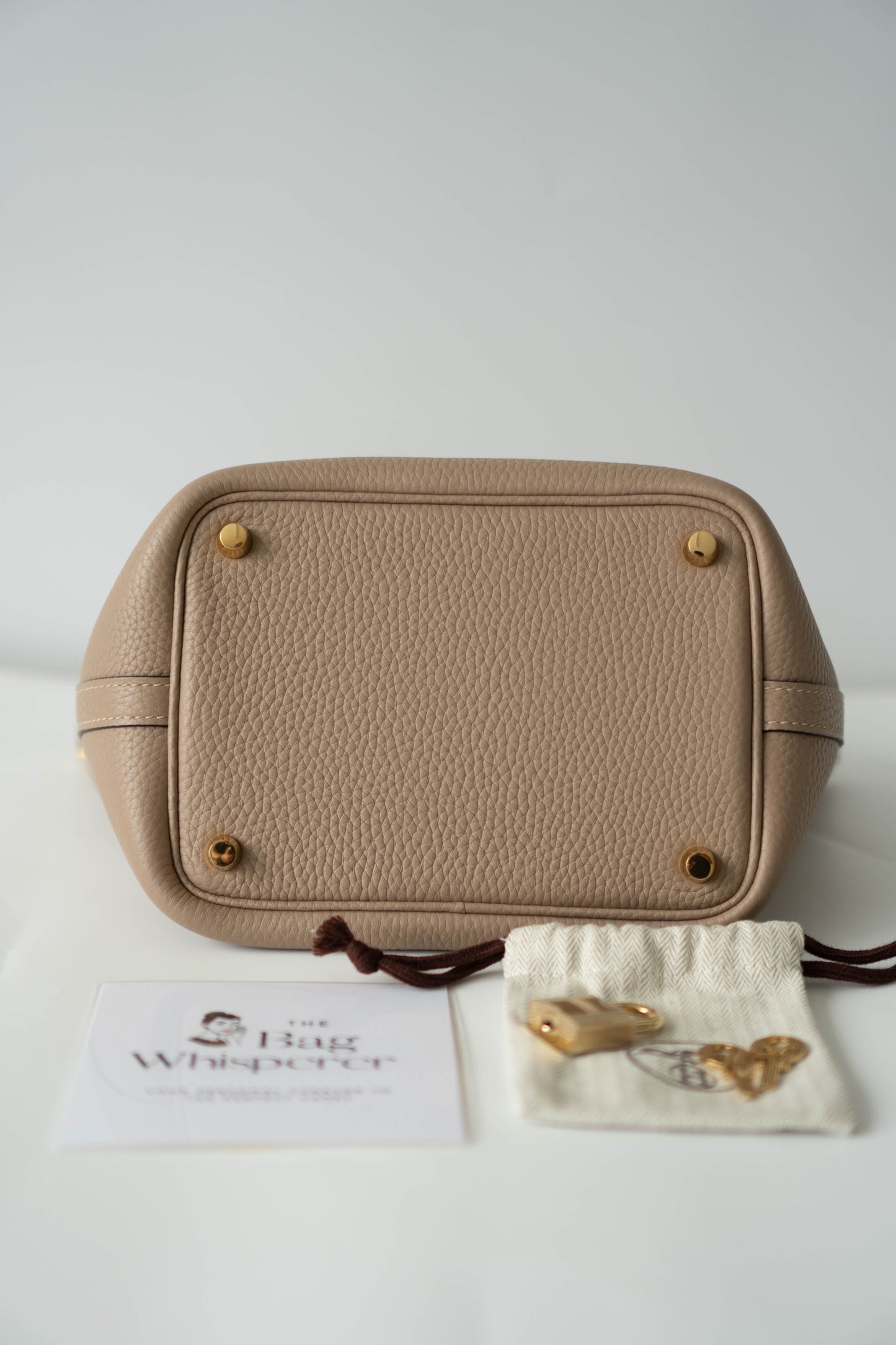 Pico 18 clemence in Gris Tourterelle with Gold Hardware