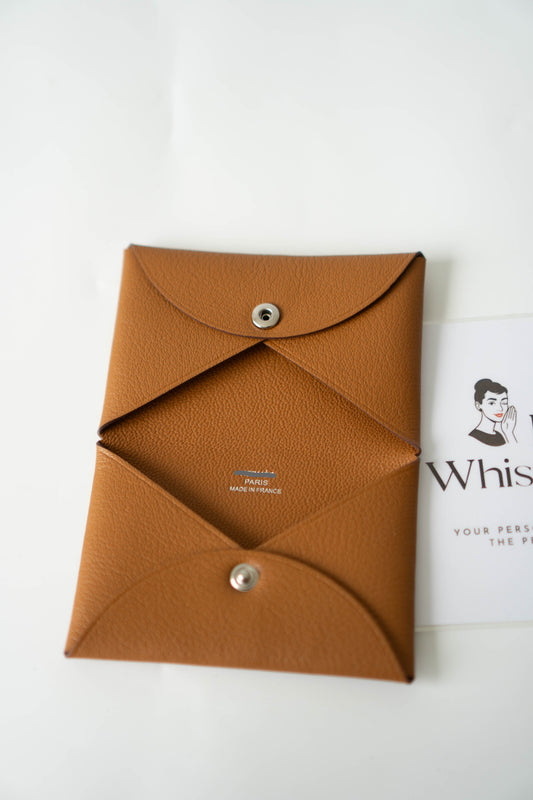 Calvi Card Holder in Gold Epsom