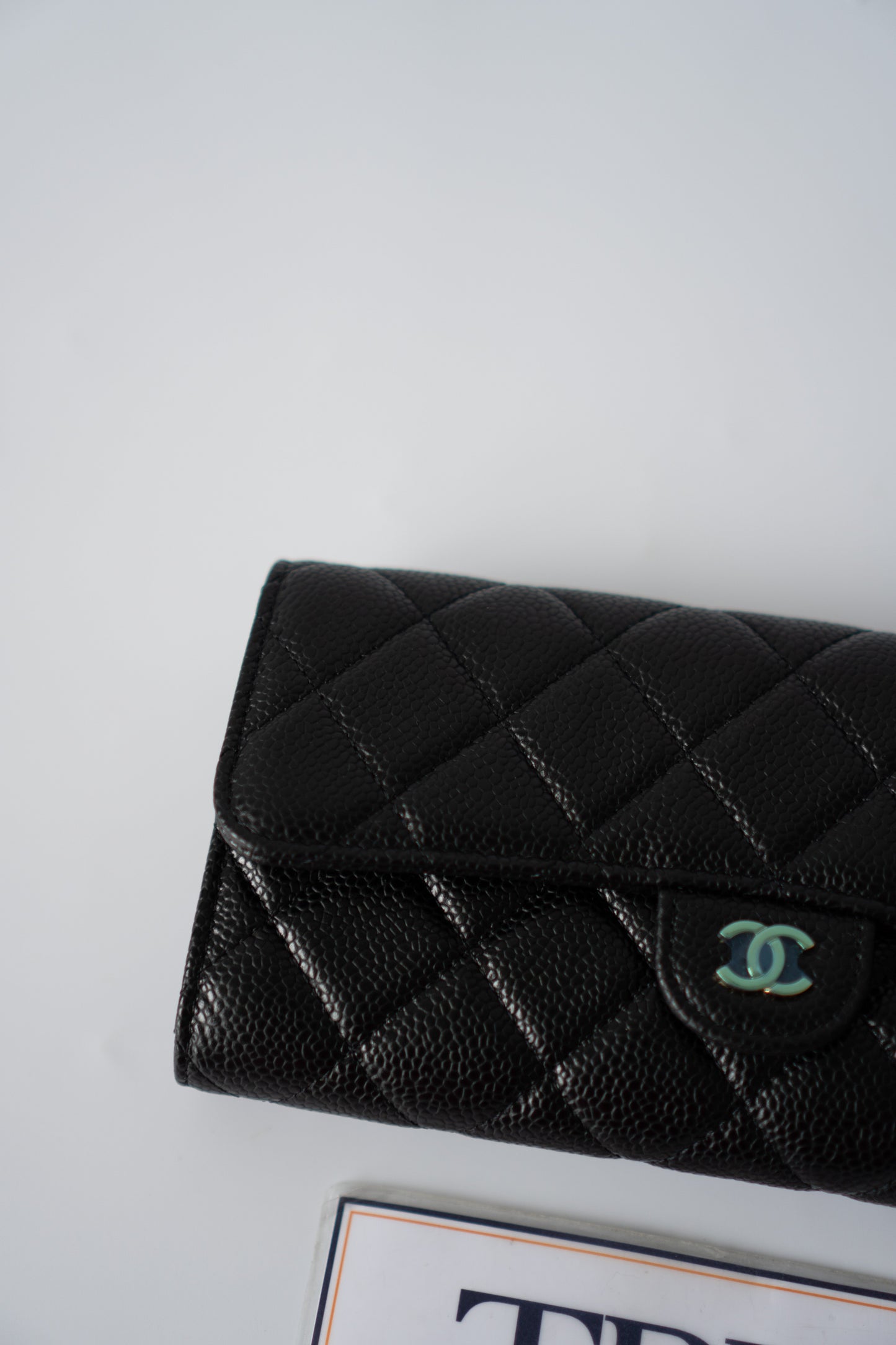 Classic Bi-Fold Wallet – Black Caviar with Gold Hardware