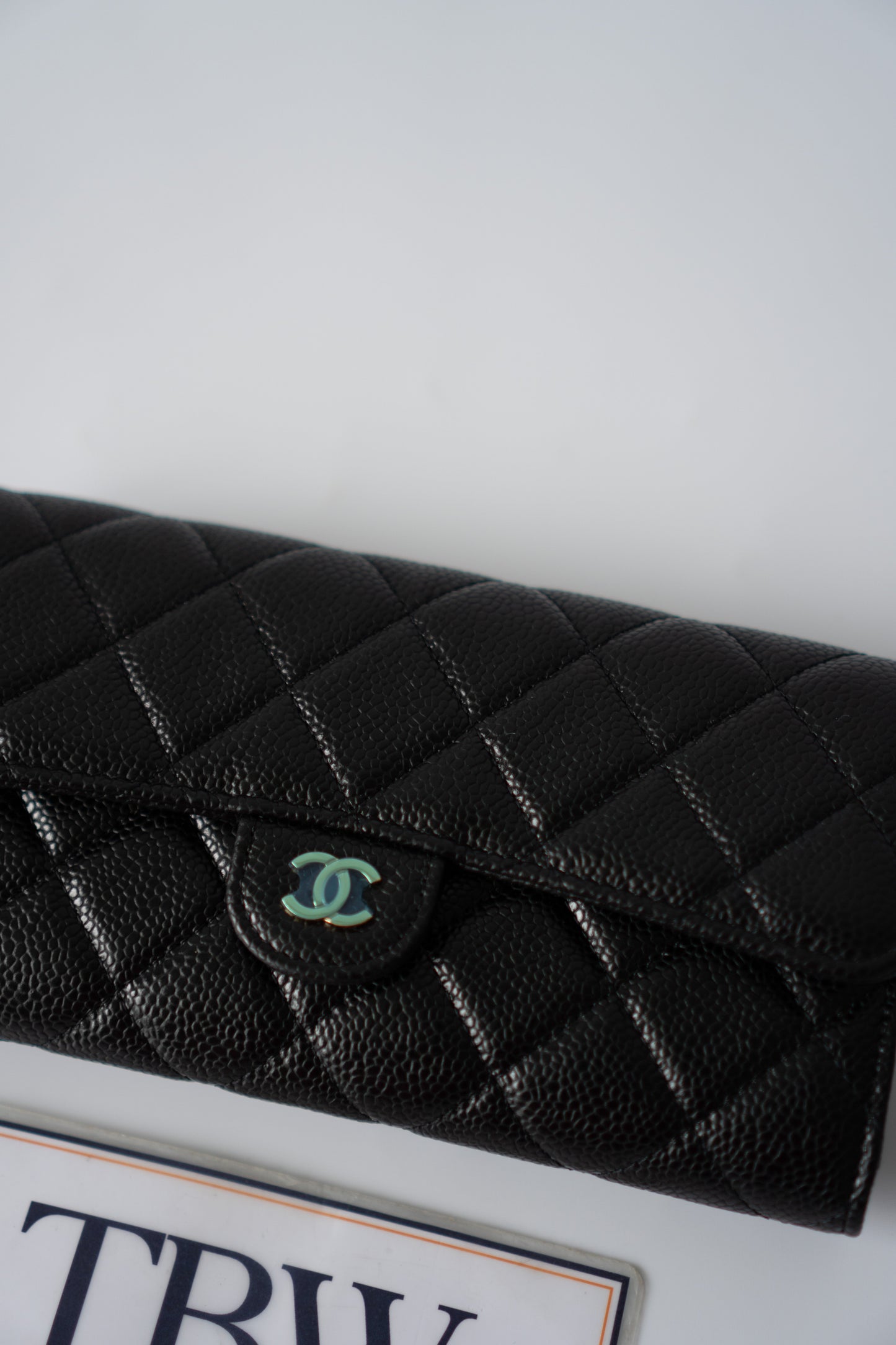 Classic Bi-Fold Wallet – Black Caviar with Gold Hardware