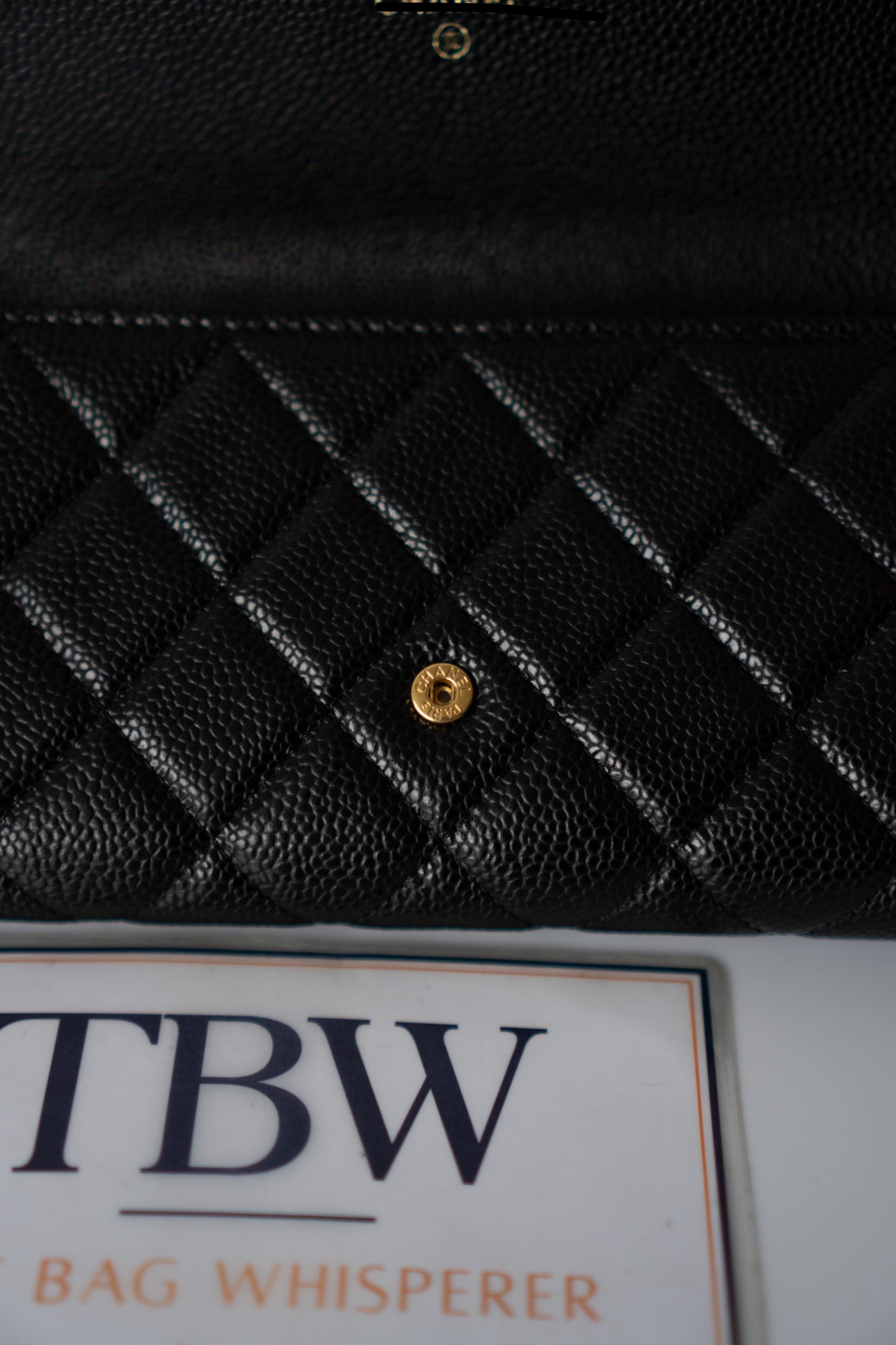 Classic Bi-Fold Wallet – Black Caviar with Gold Hardware