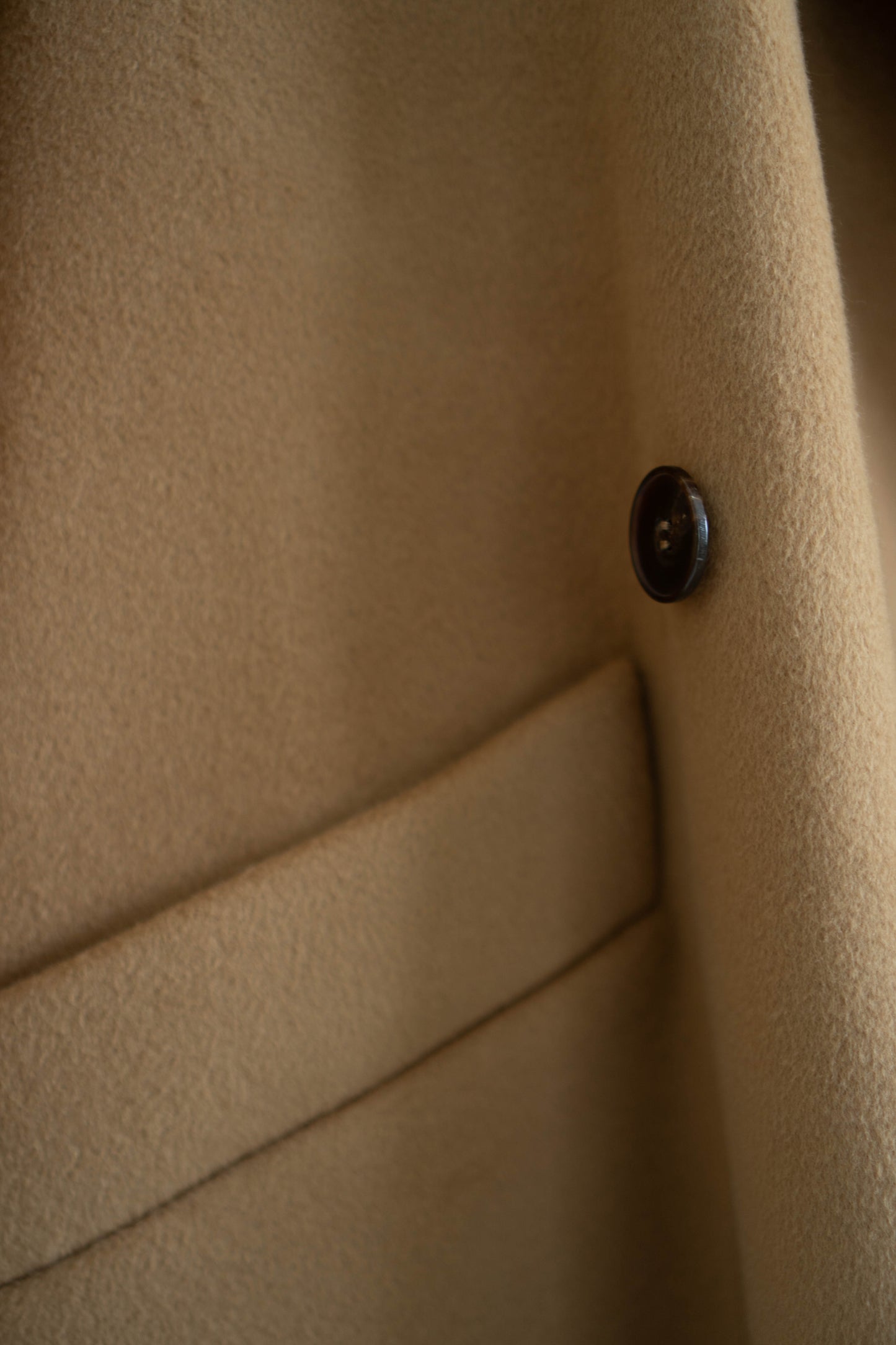 long camel-colored double-faced wool coat