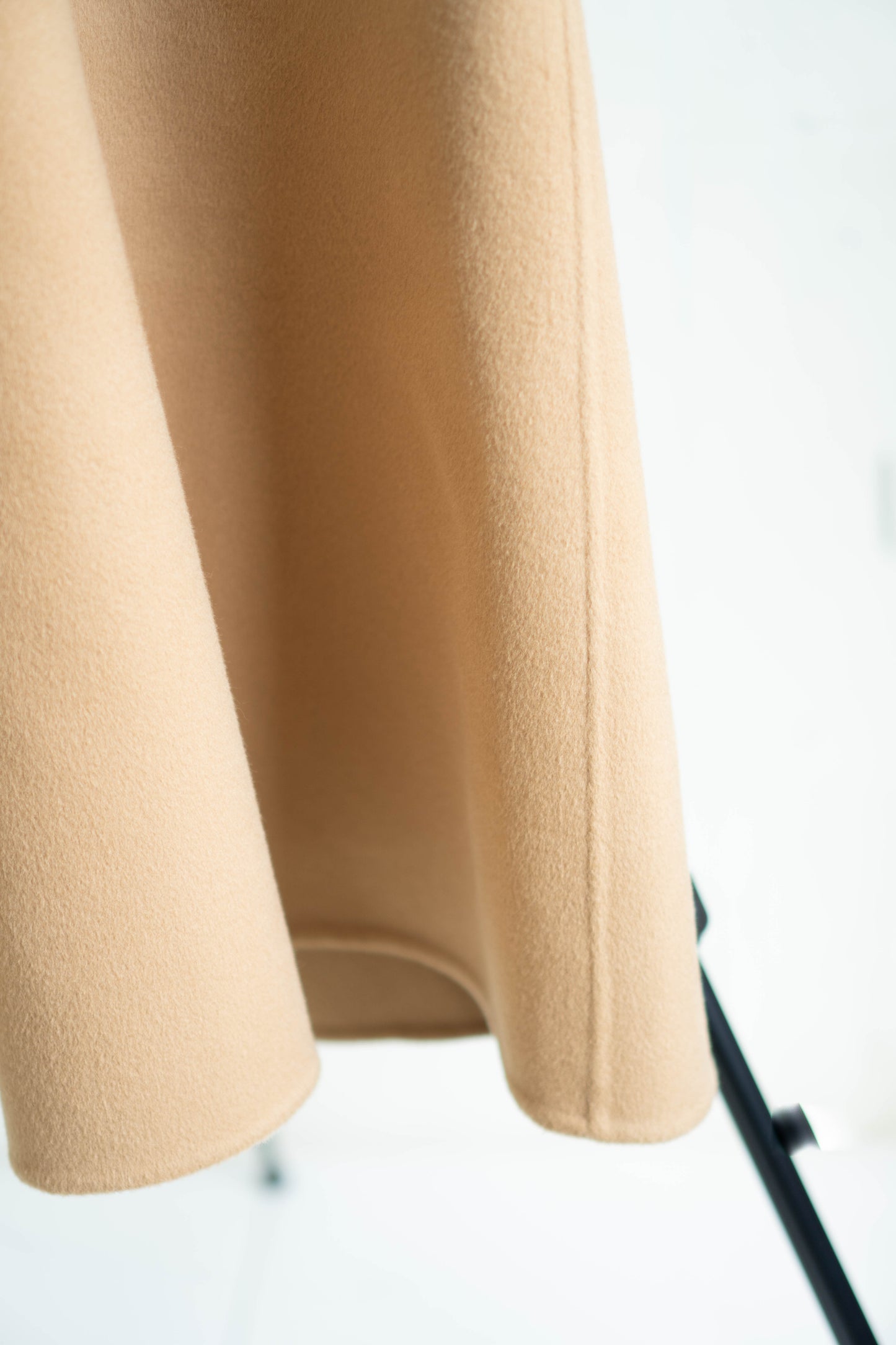 long camel-colored double-faced wool coat
