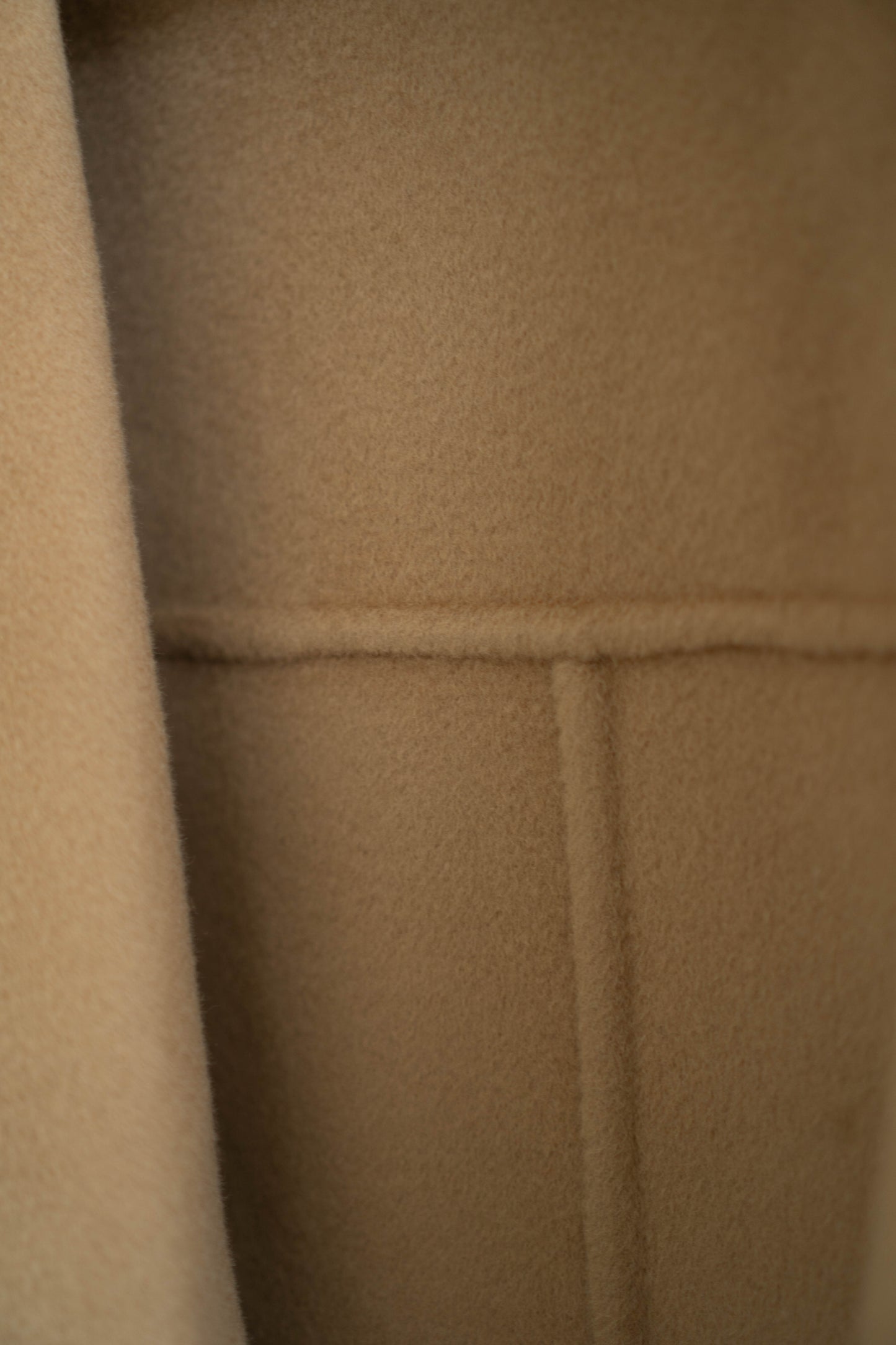 long camel-colored double-faced wool coat