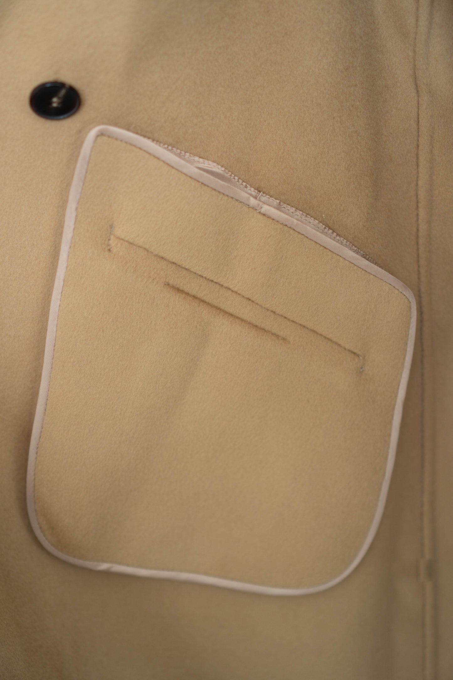 long camel-colored double-faced wool coat