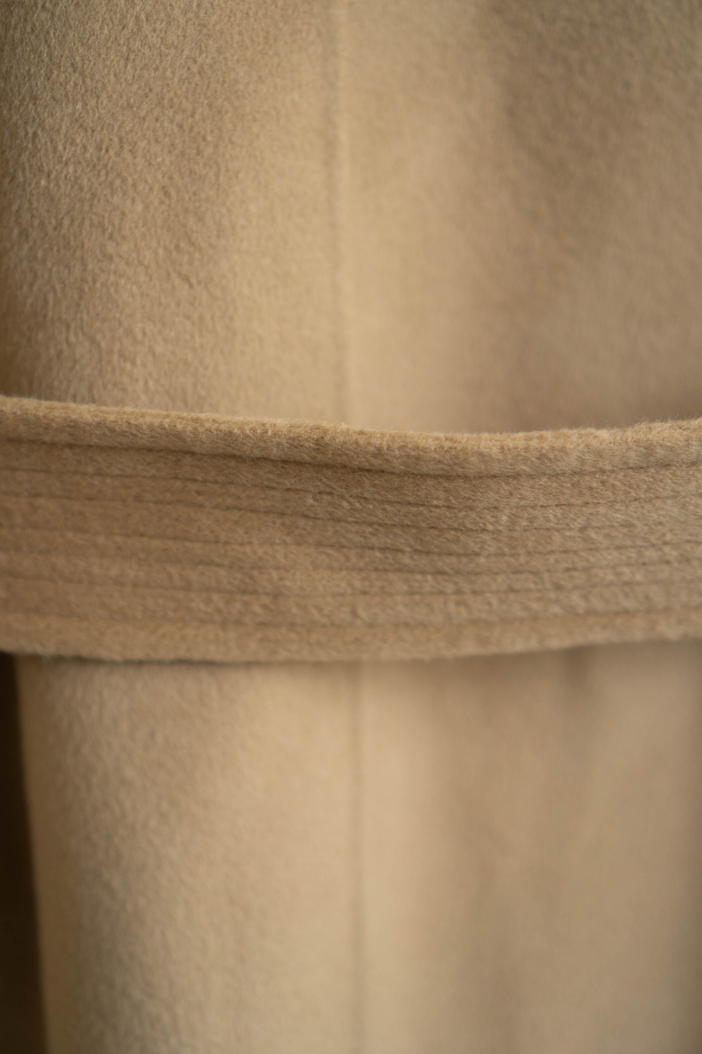 long camel-colored double-faced wool coat