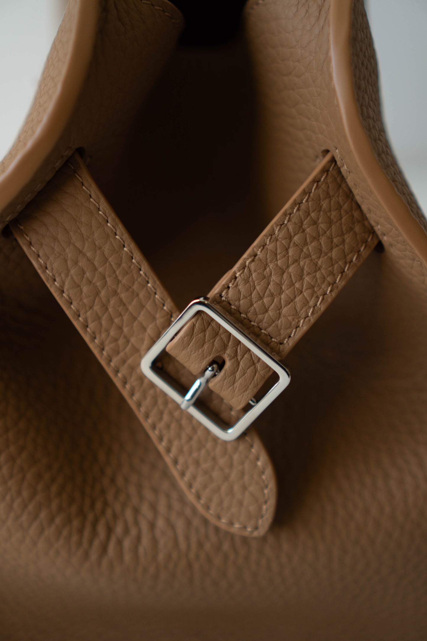 Margaux 12 matte grained calfskin leather in Light Camel