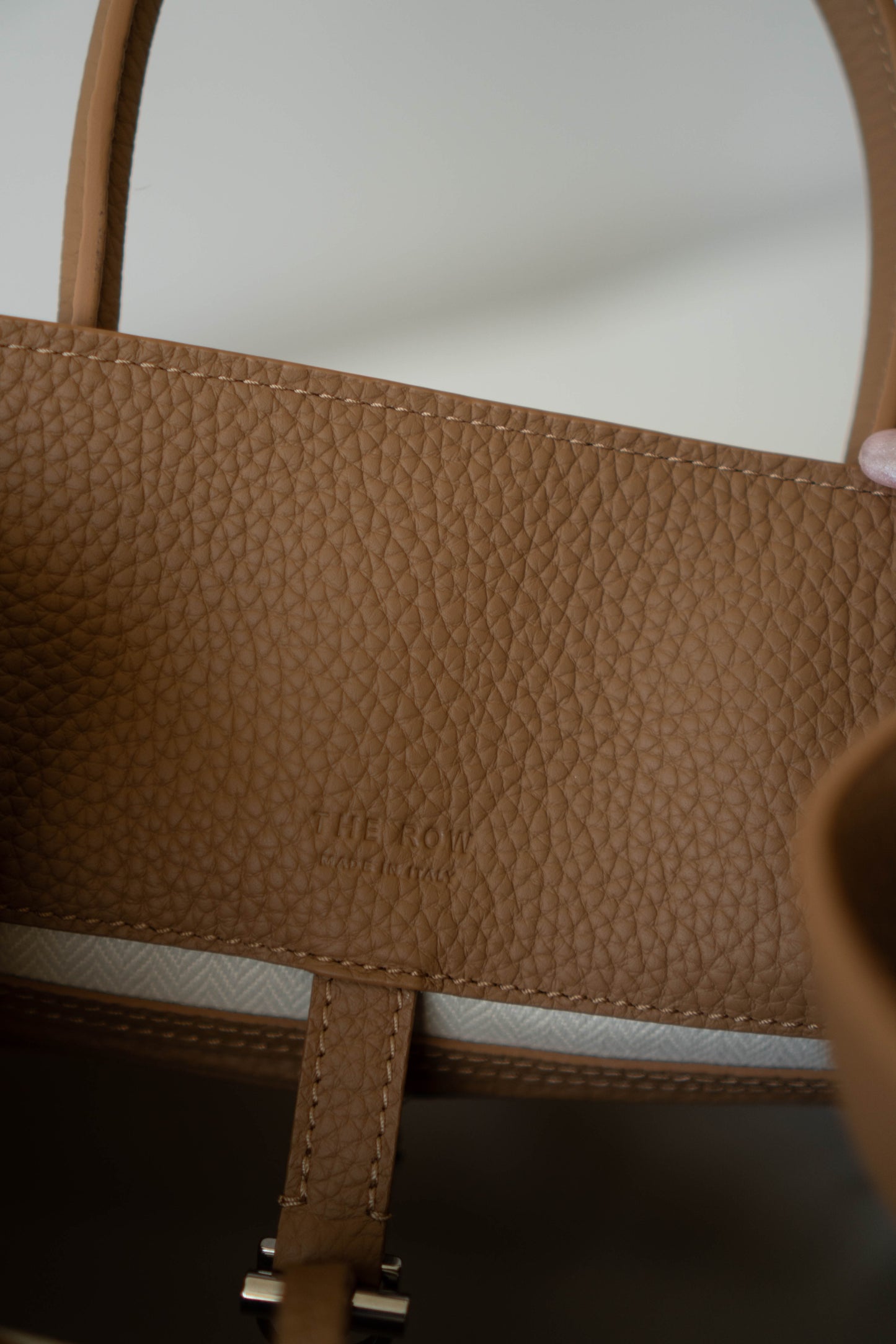 Margaux 12 matte grained calfskin leather in Light Camel