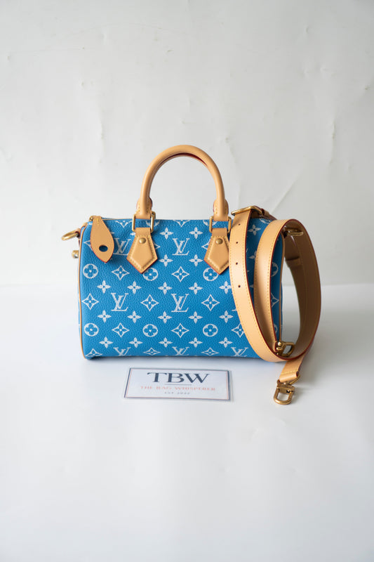 Speedy P9 Bandoulière 25 in Blue Calfskin
