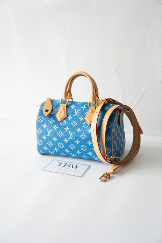 Speedy P9 Bandoulière 25 in Blue Calfskin