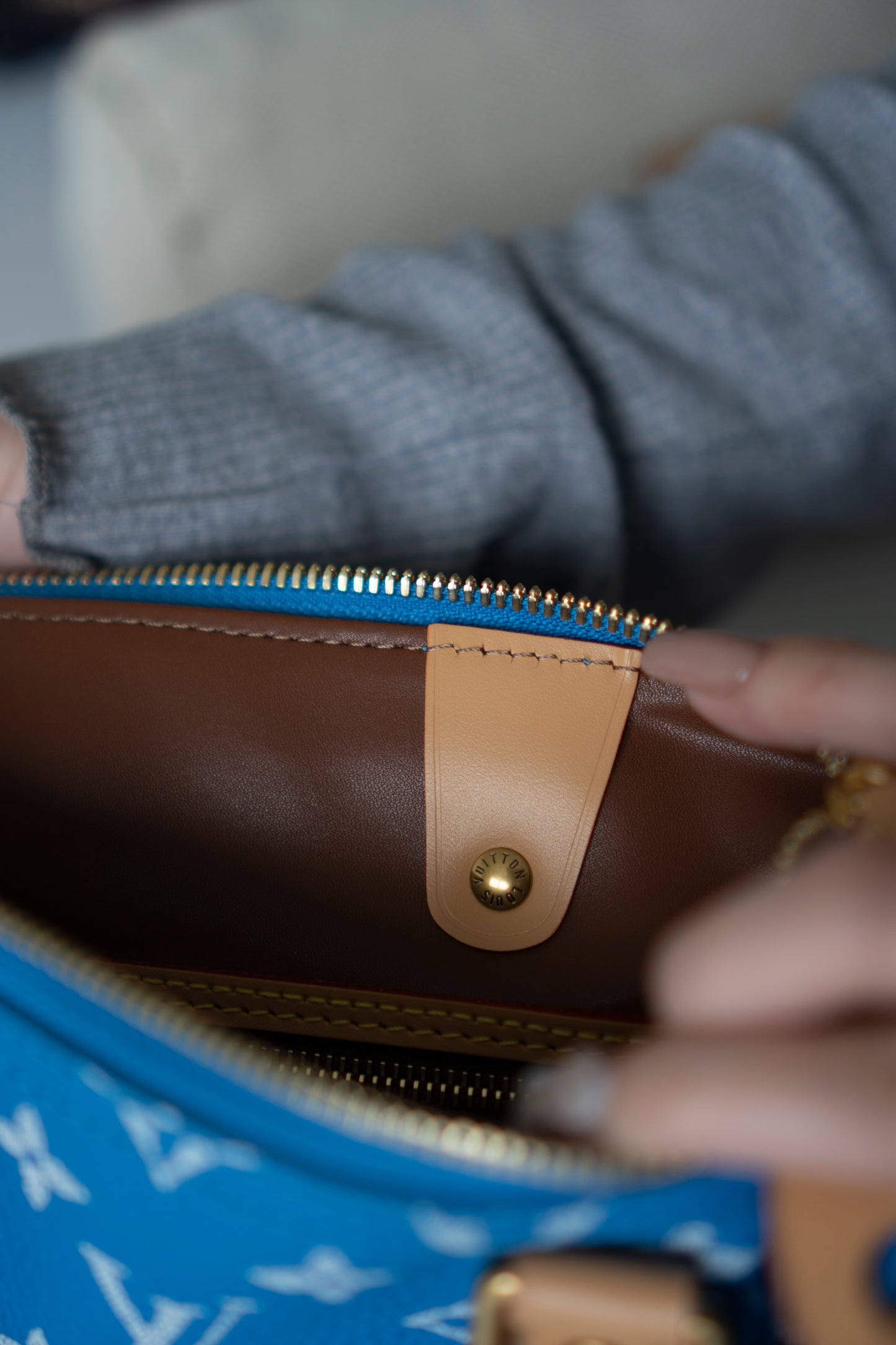 Speedy P9 Bandoulière 25 in Blue Calfskin