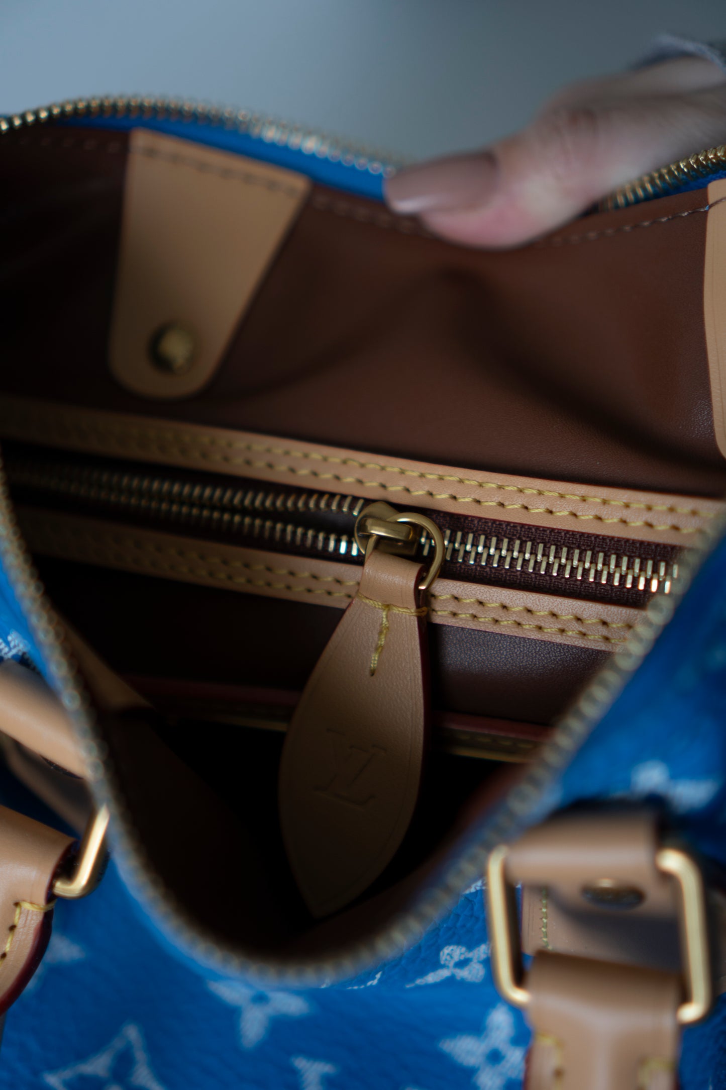 Speedy P9 Bandoulière 25 in Blue Calfskin