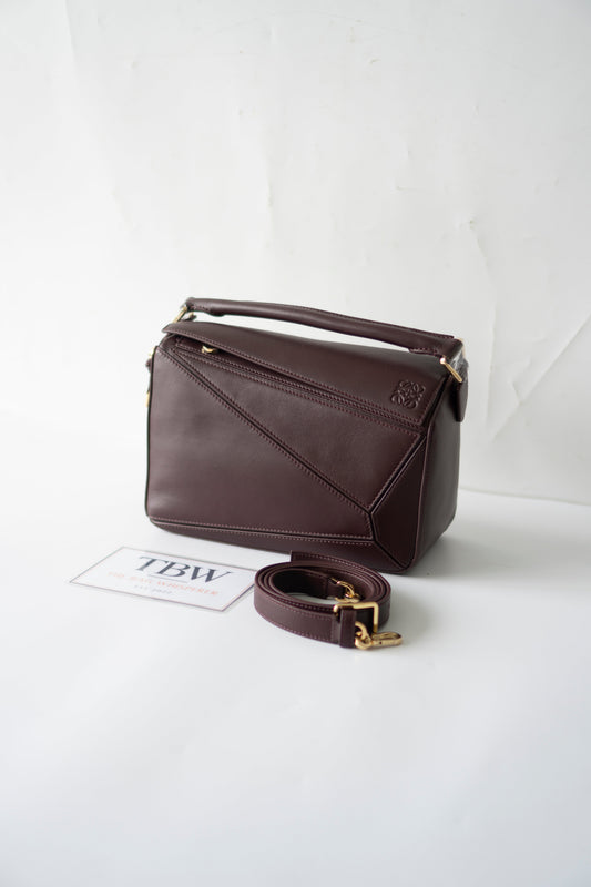Puzzle Bag in Dark Burgundy Smooth Nappa leather
