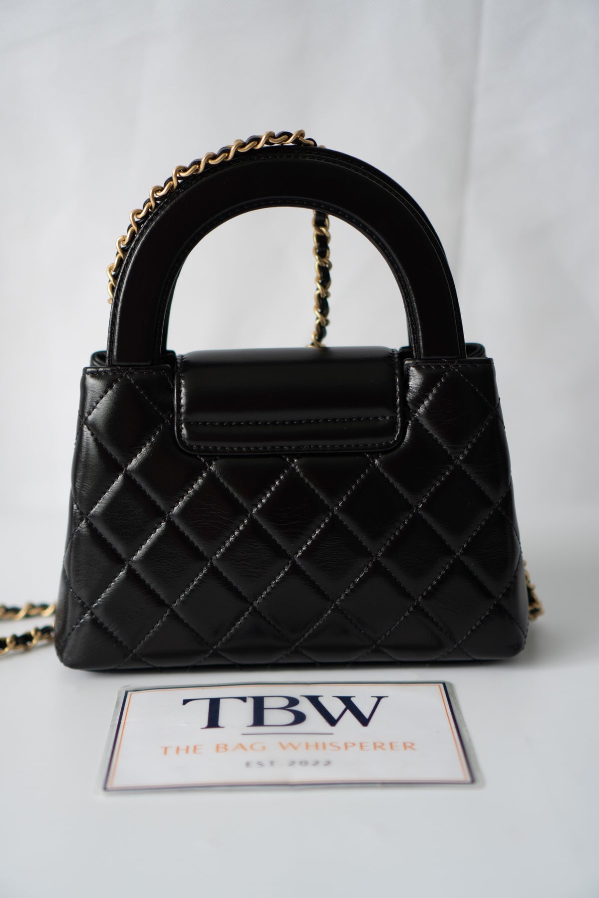 CC Kelly Quilted Top Handle Bag – Black Lambskin with Gold Hardware
