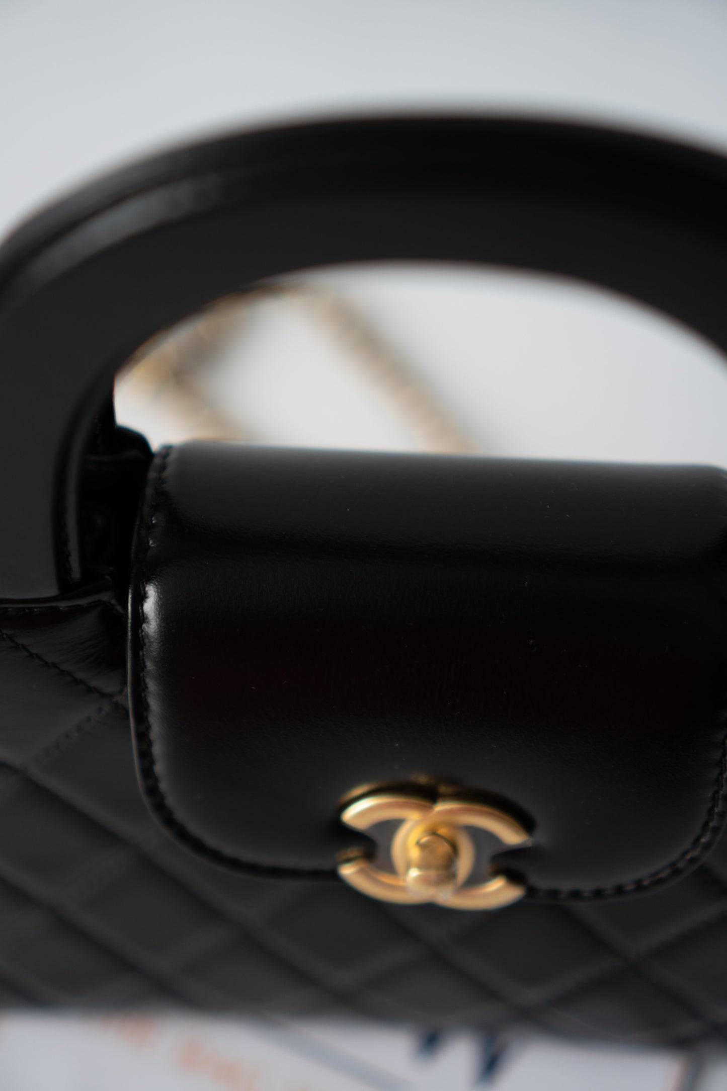CC Kelly Quilted Top Handle Bag – Black Lambskin with Gold Hardware