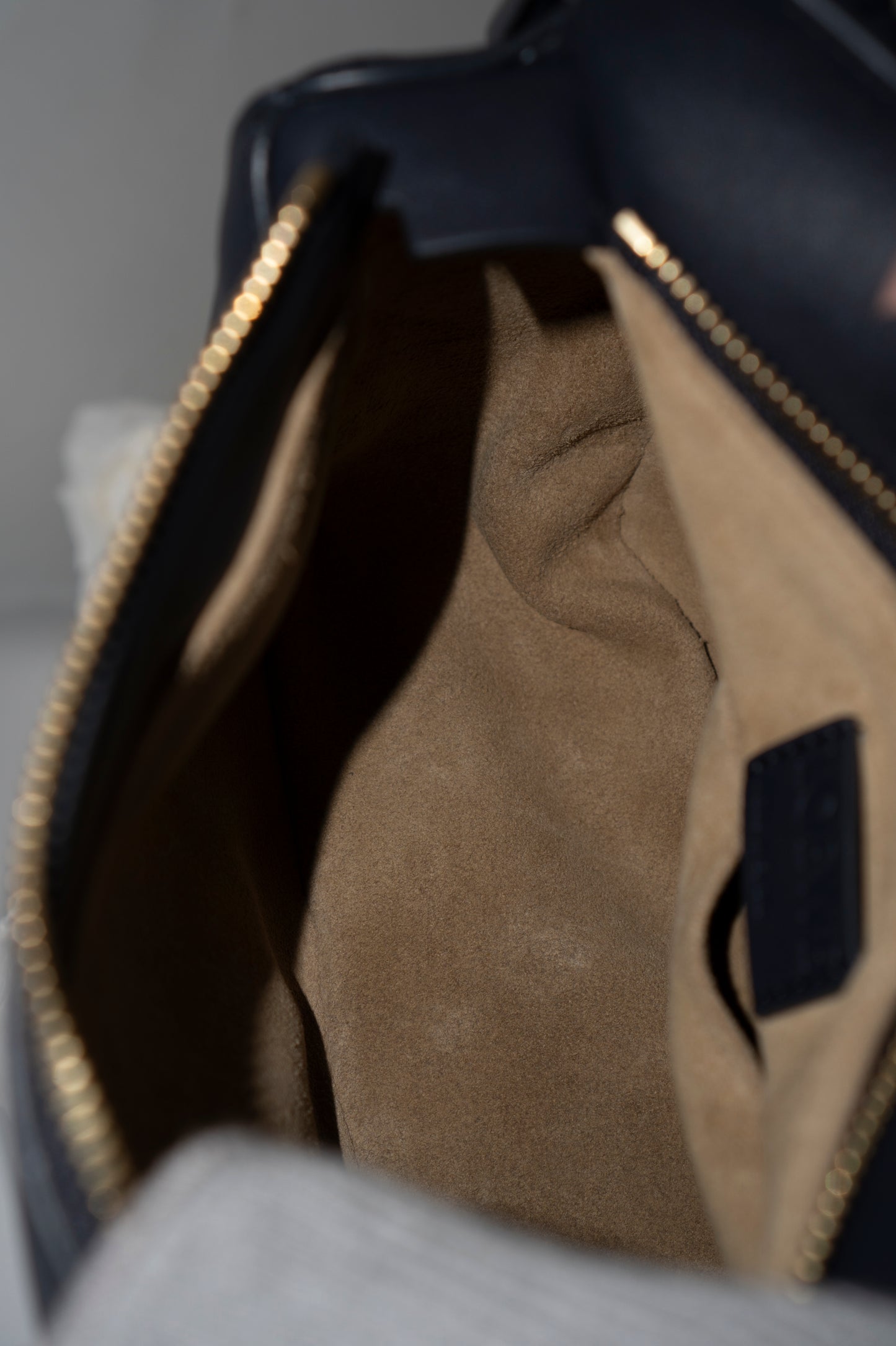 Puzzle Bag with Woven Top Handle in Dark Ink / Dark Khaki
