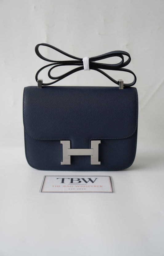 Constanc 23 in Navy Blue Epsom Leather with Palladium Hardware