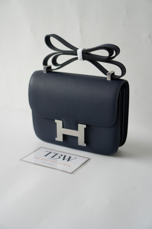 Constanc 23 in Navy Blue Epsom Leather with Palladium Hardware