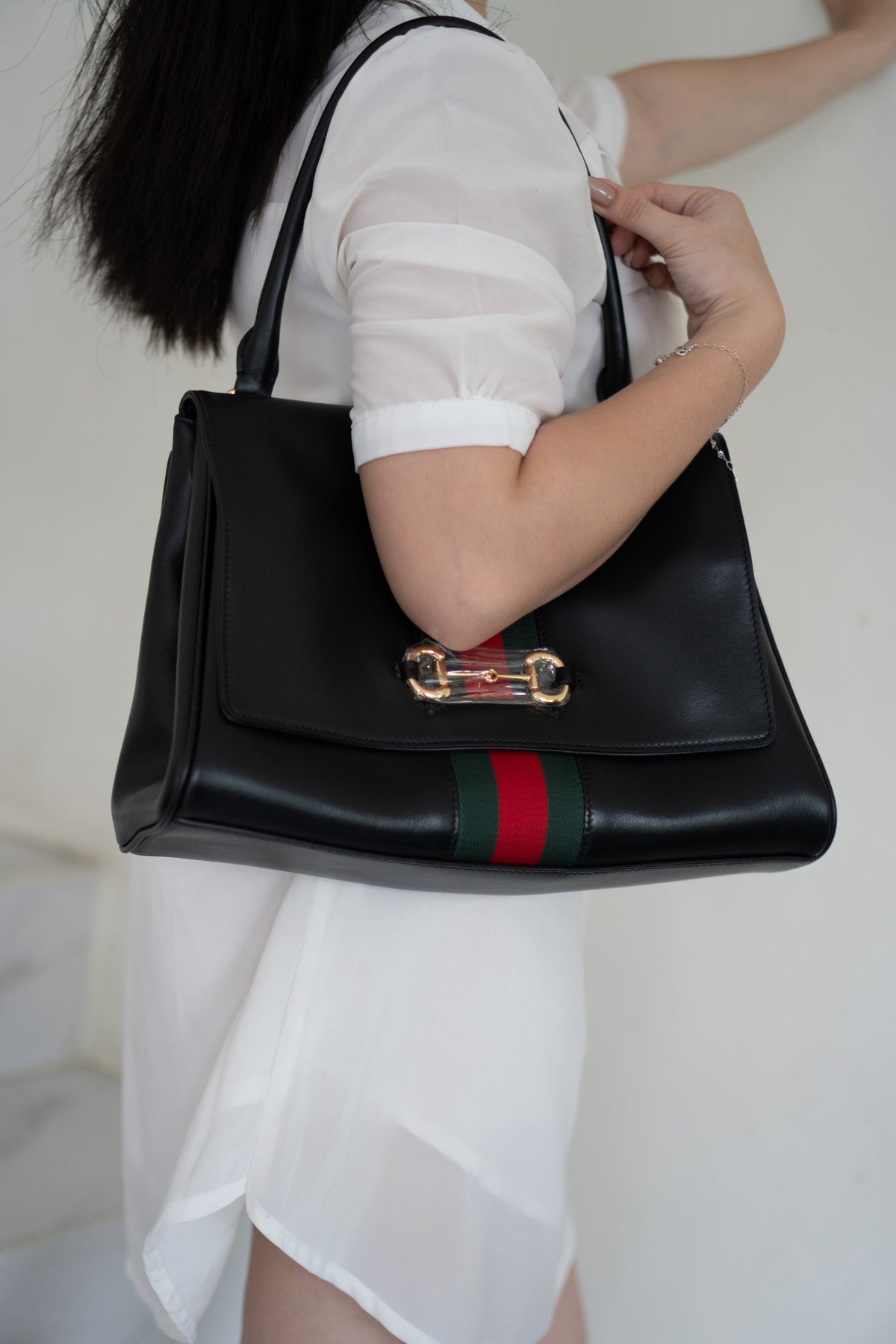 Paparazzo Top Handle Bag – Medium Black Smooth Leather