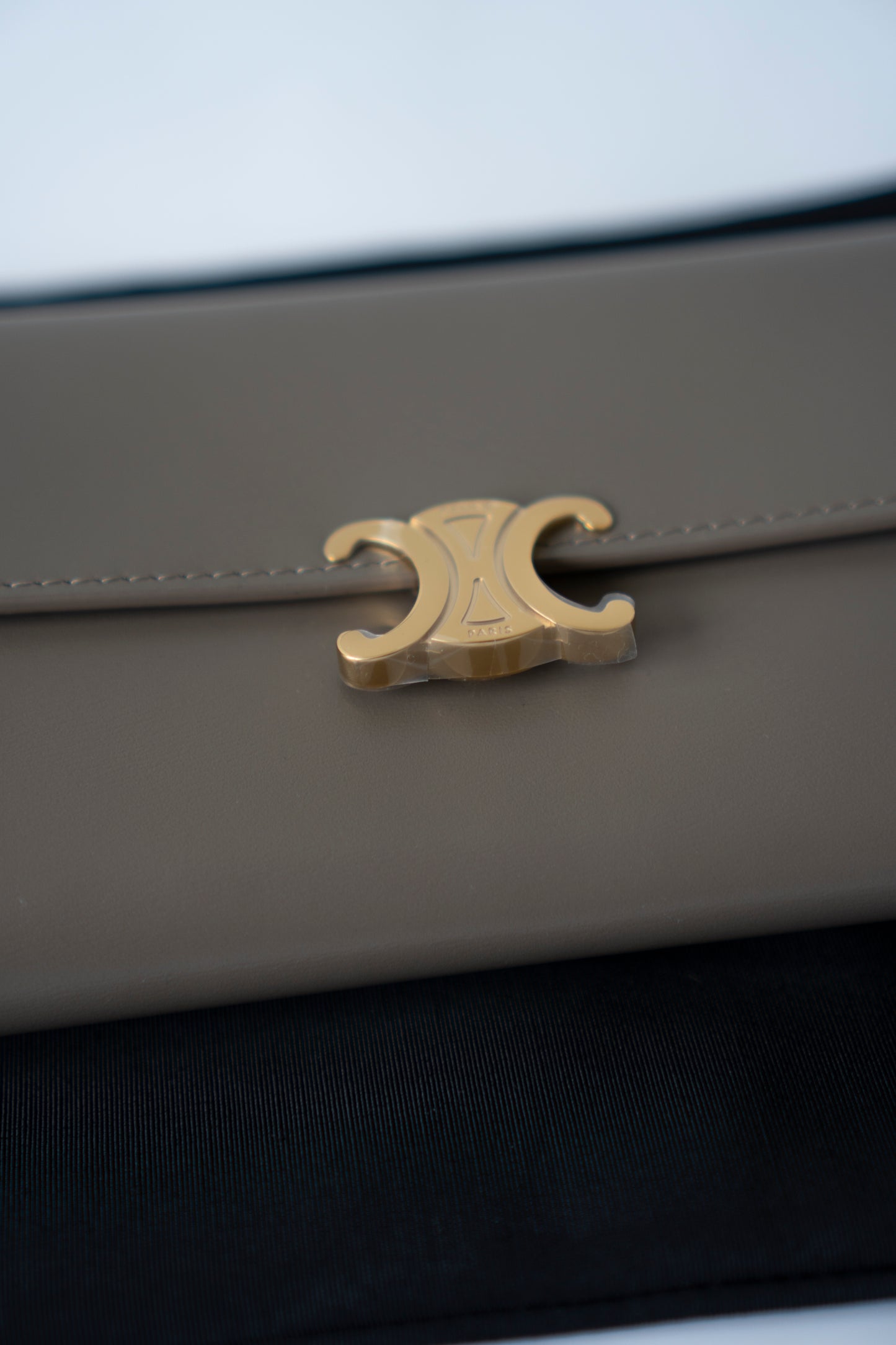 Large Wallet Triomphe in Color Pebble Shiny Calfskin
