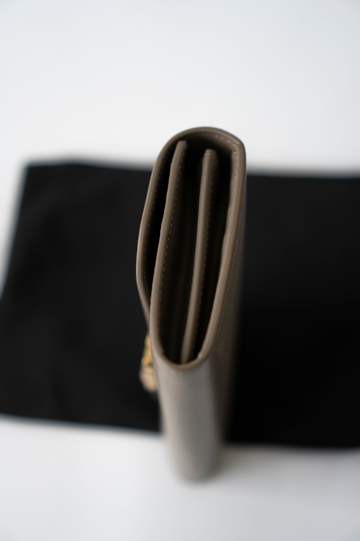 Large Wallet Triomphe in Color Pebble Shiny Calfskin