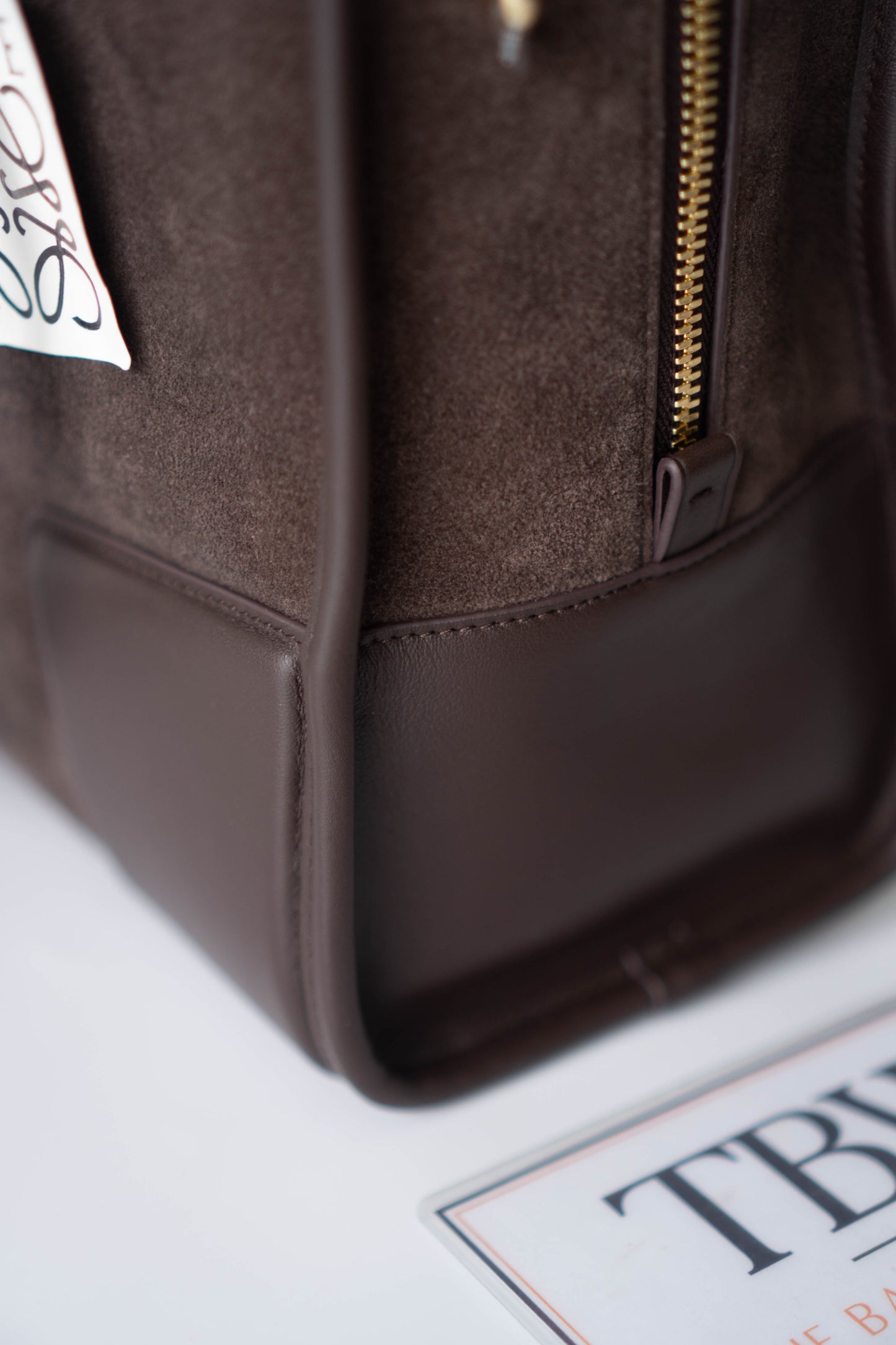 Amazona 180 Bag – Dark Brown Suede & Calfskin Leather with Gold Hardware