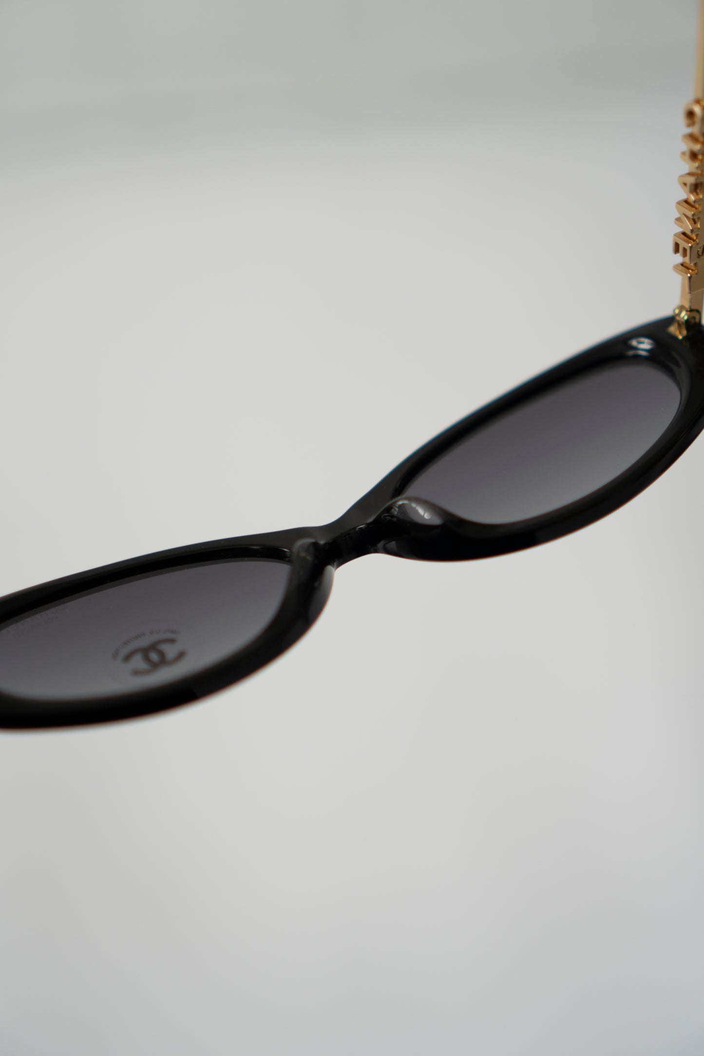 Oval Sunglasses in Shiny Black