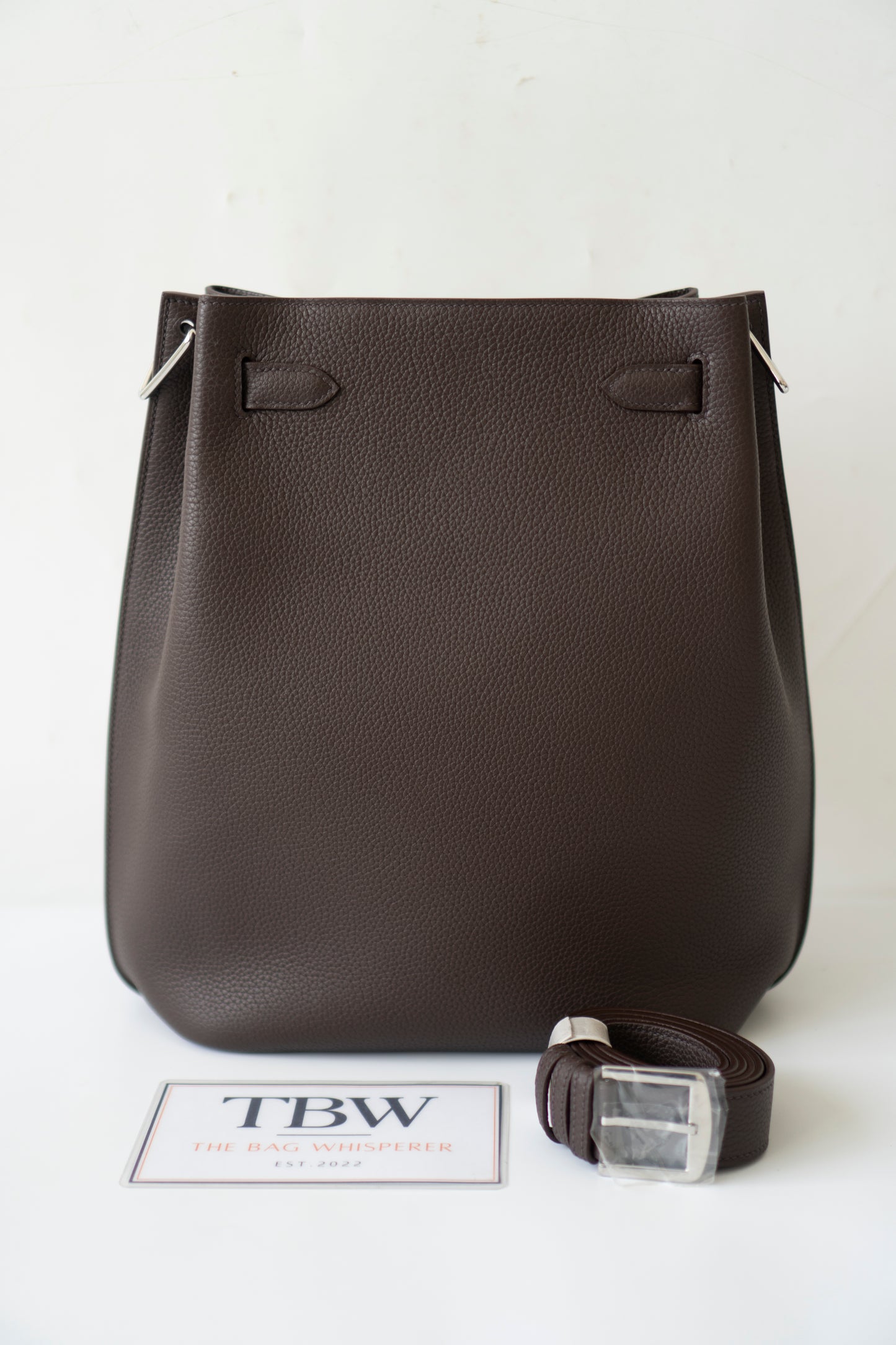 So Kelly 22 in Ebene Clemence Leather with Palladium Hardware