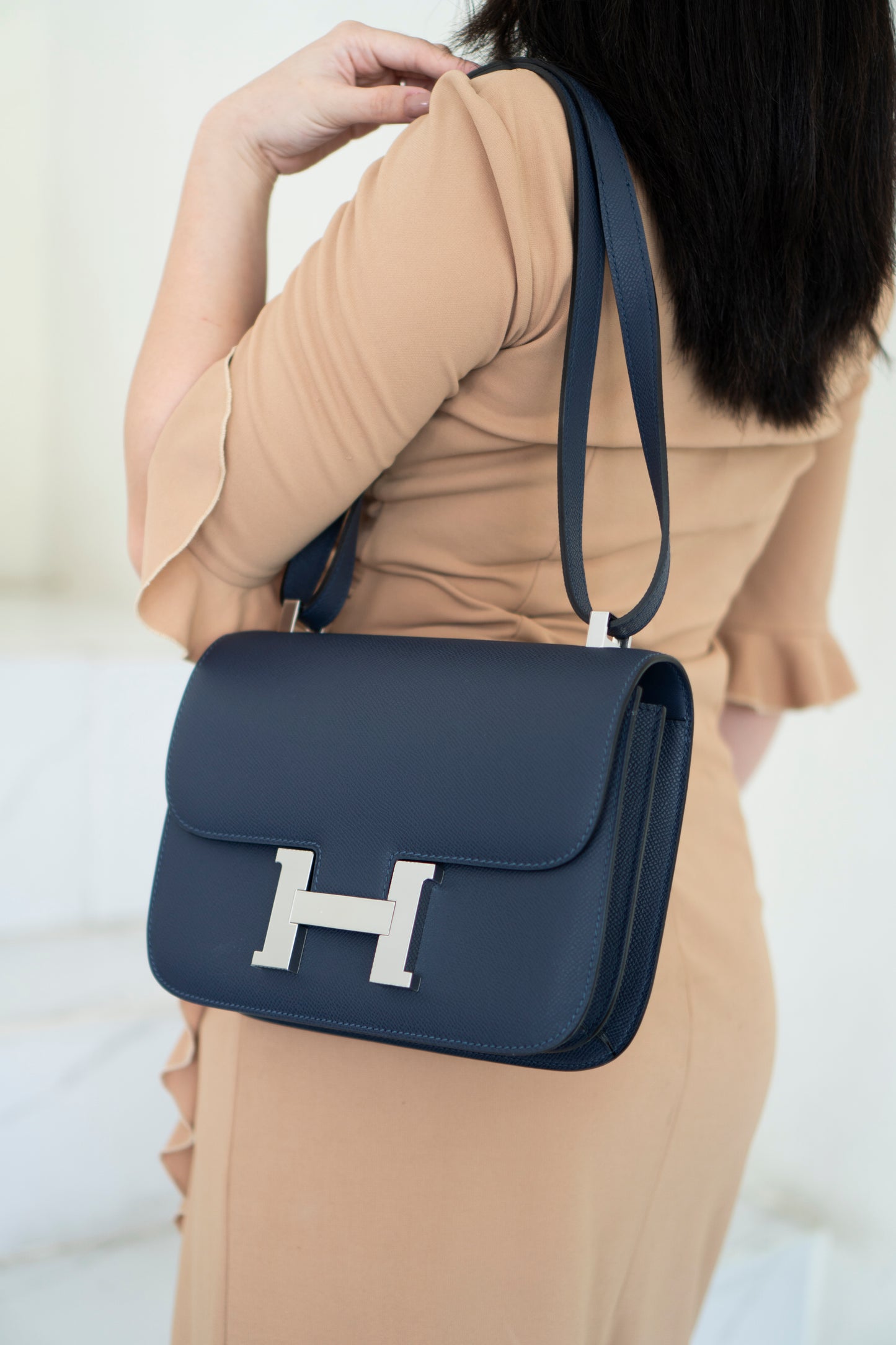 Constanc 23 in Navy Blue Epsom Leather with Palladium Hardware