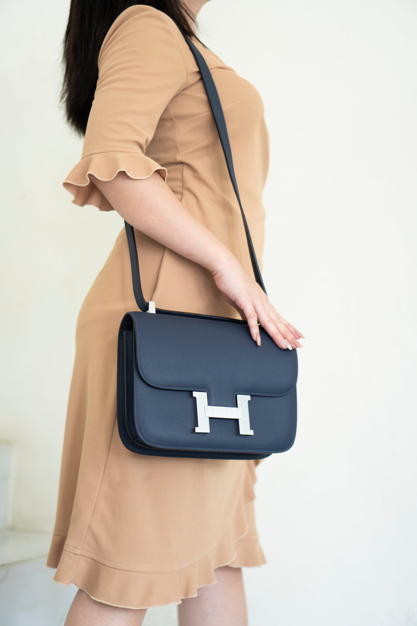 Constanc 23 in Navy Blue Epsom Leather with Palladium Hardware