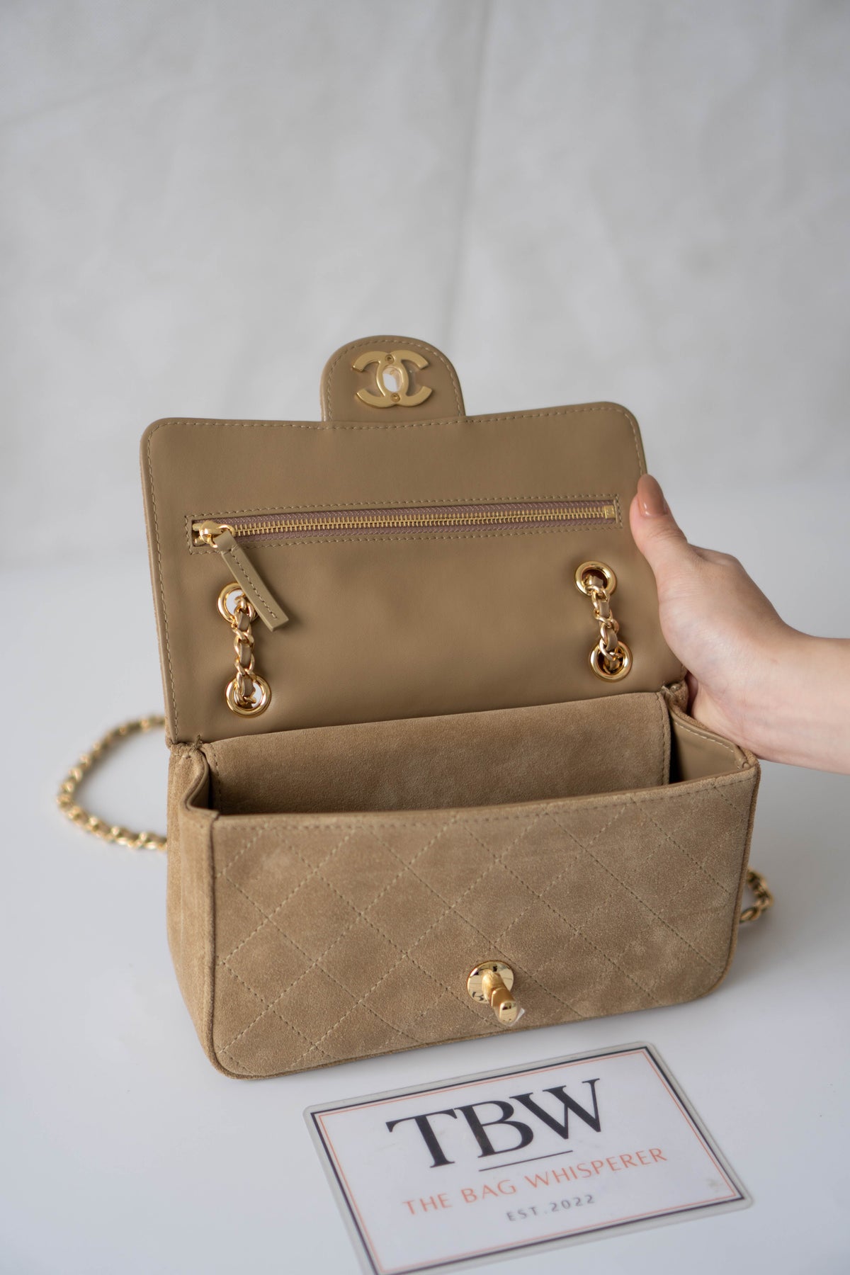 Classic Flap Bag – Suede with Gold Hardware