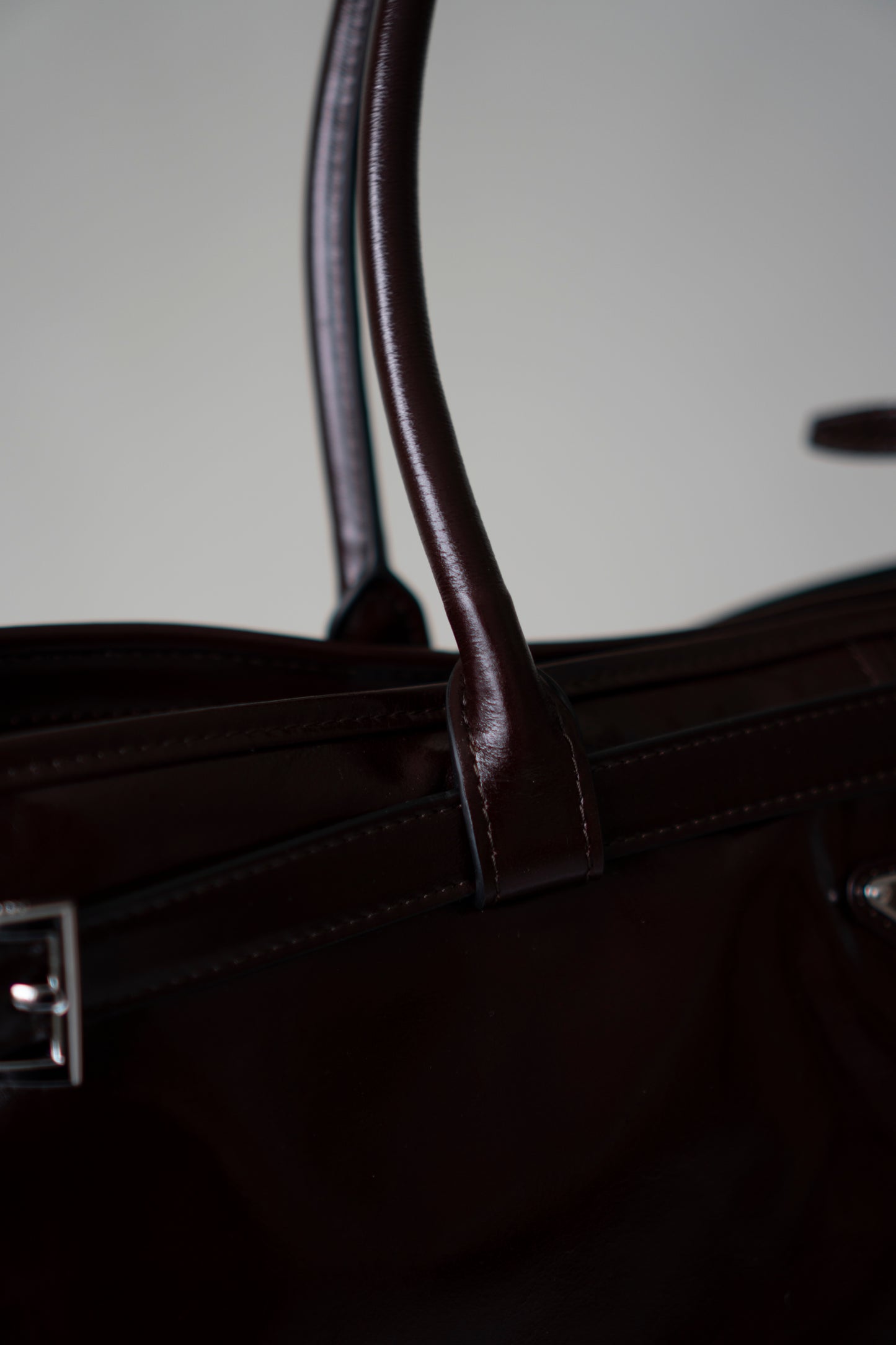 Bonnie Leather Tote in Dark Brown Glossy Calfskin