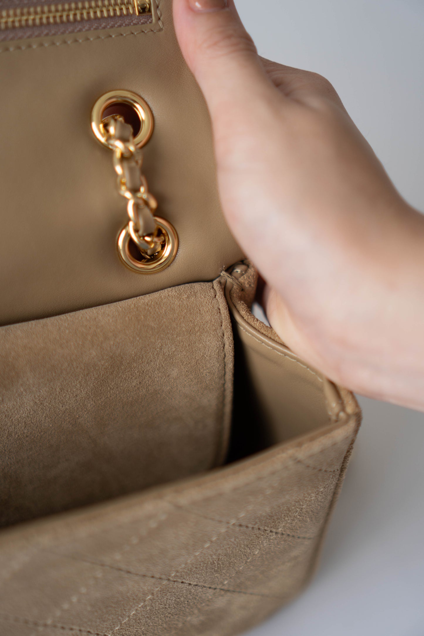 Classic Flap Bag – Suede with Gold Hardware