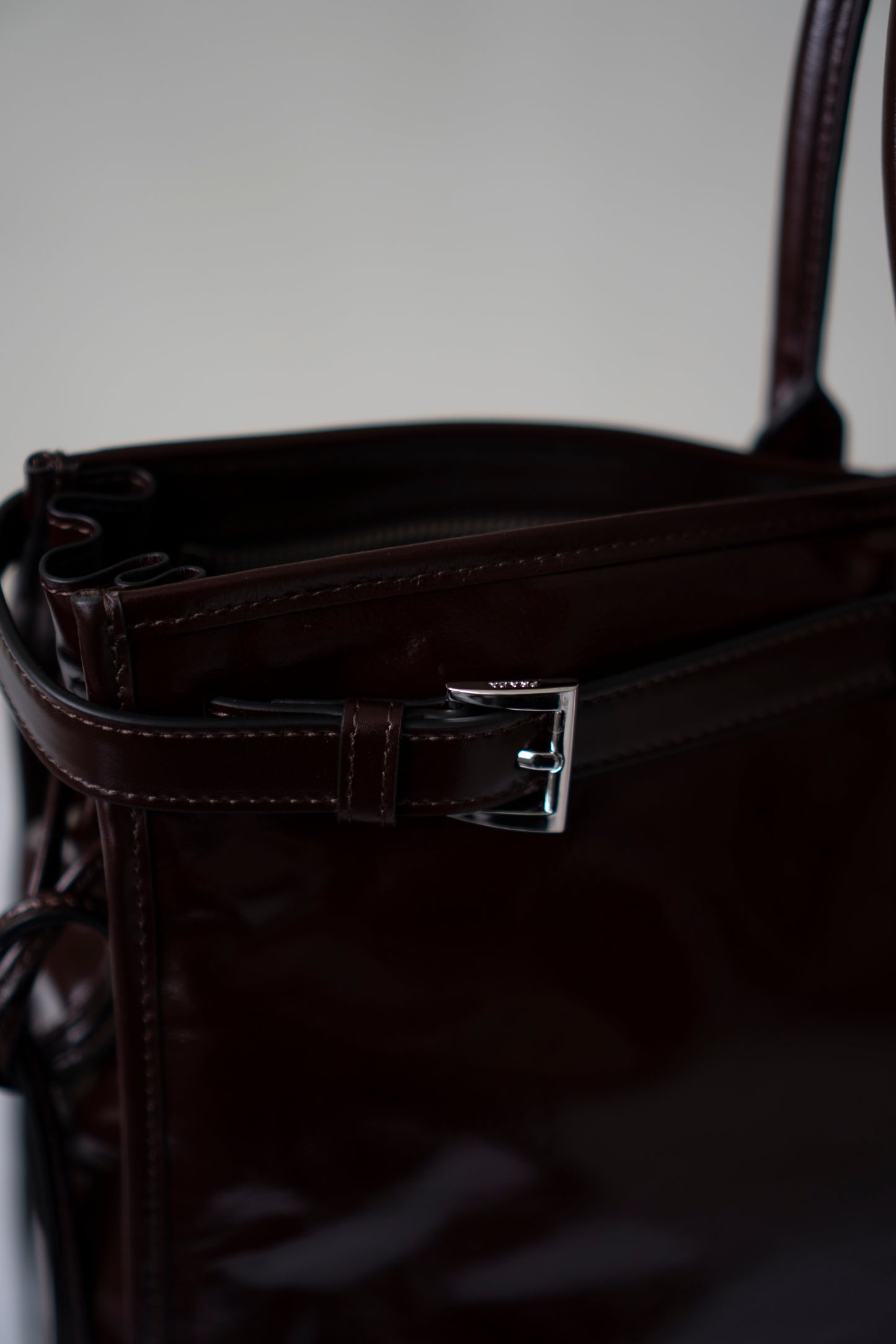 Bonnie Leather Tote in Dark Brown Glossy Calfskin