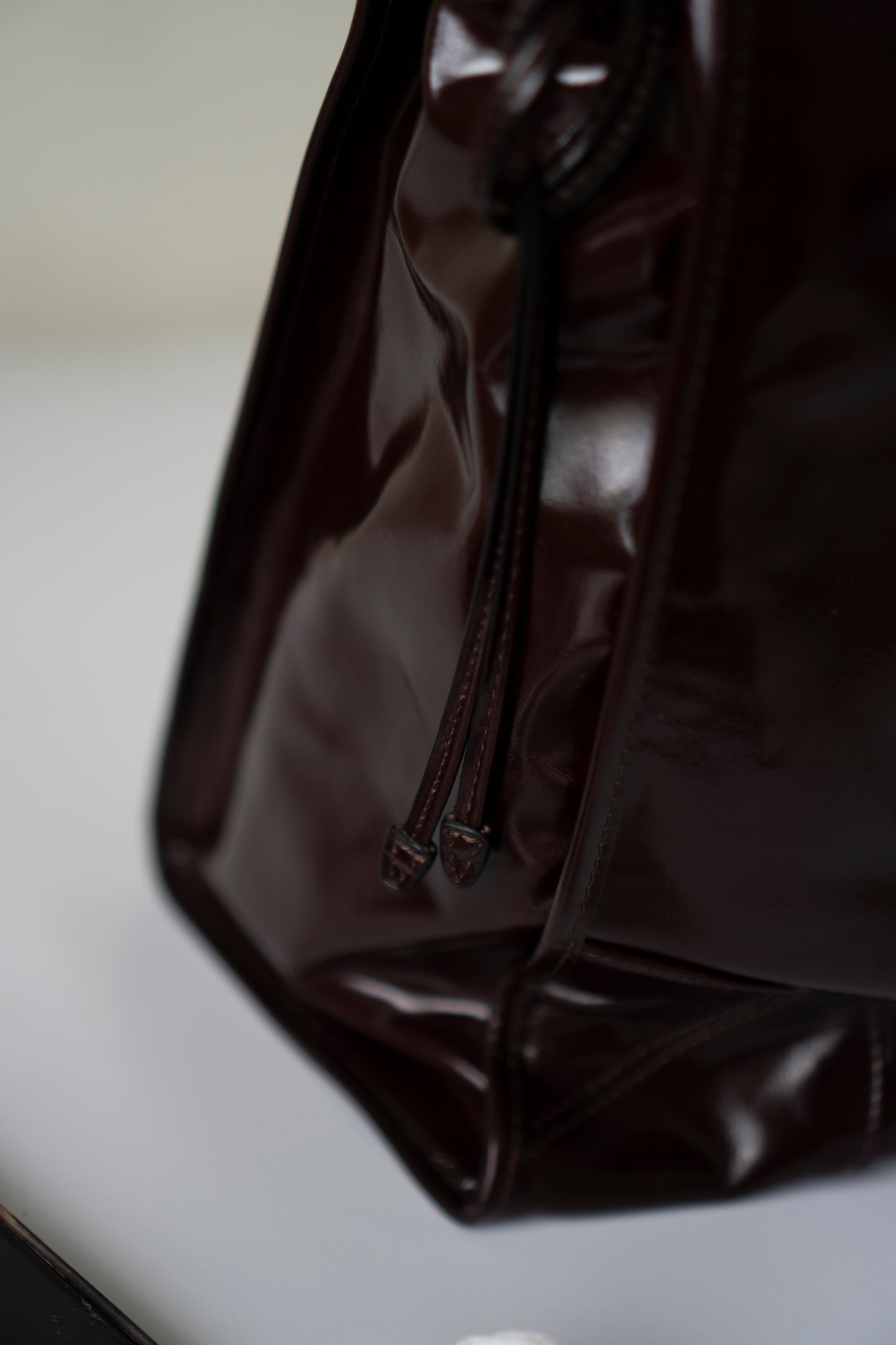 Bonnie Leather Tote in Dark Brown Glossy Calfskin