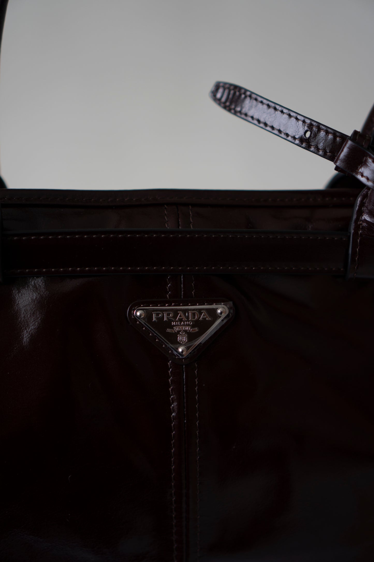 Bonnie Leather Tote in Dark Brown Glossy Calfskin