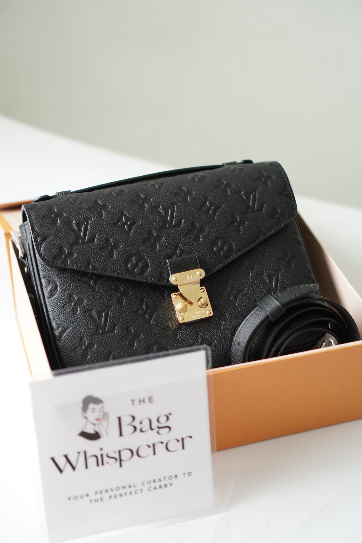 Pochette Metis in Black Empreinte leather