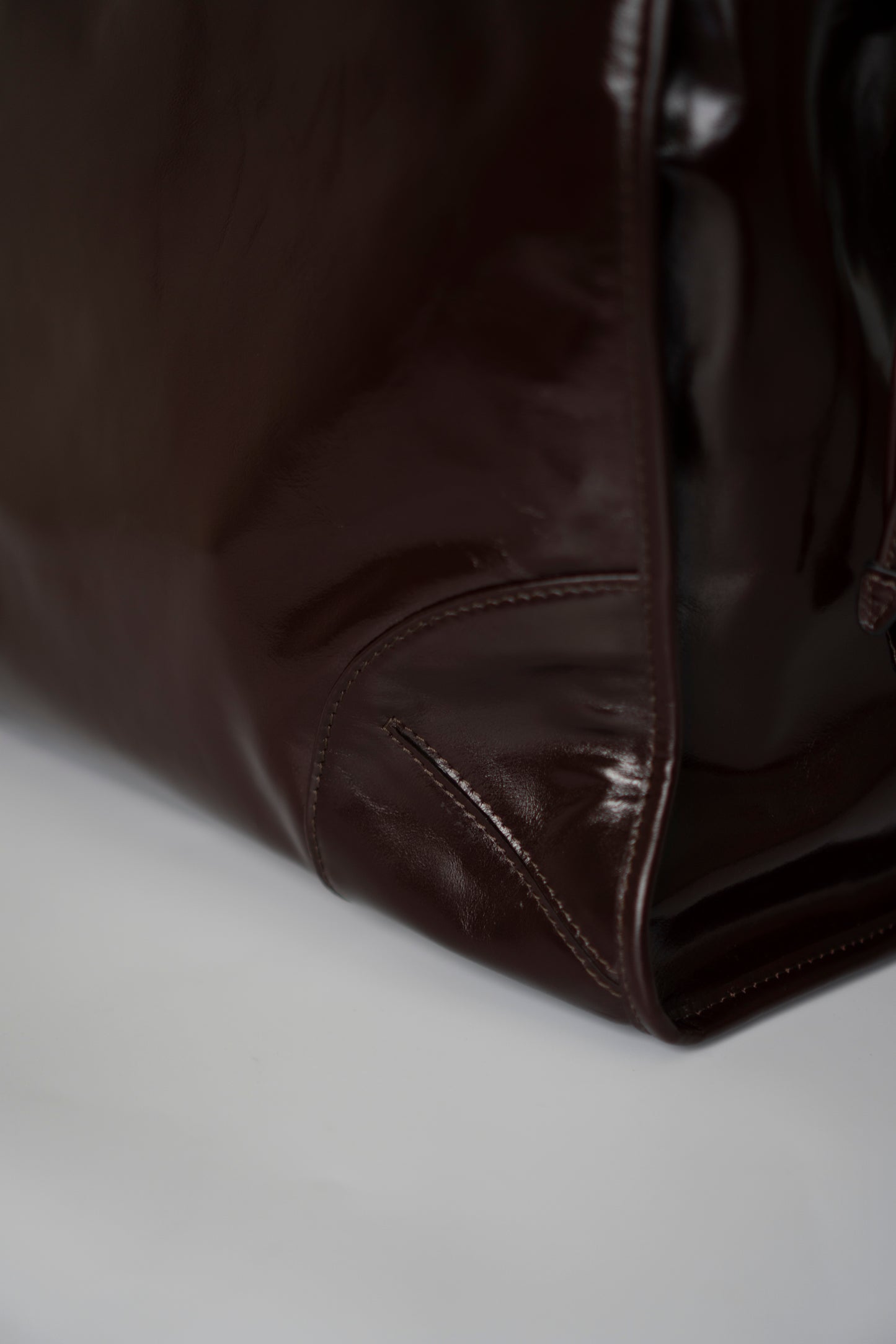 Bonnie Leather Tote in Dark Brown Glossy Calfskin