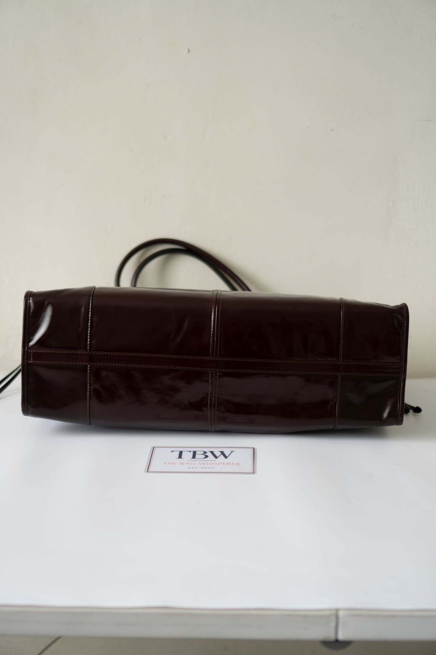 Bonnie Leather Tote in Dark Brown Glossy Calfskin