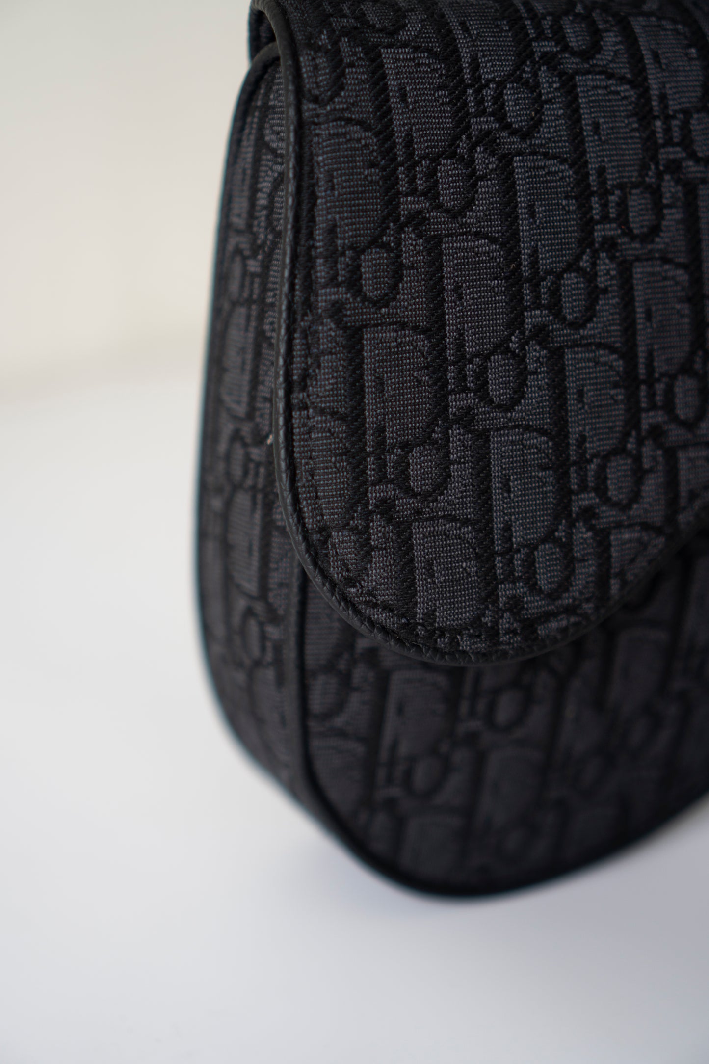 Saddle Bag in Black Oblique Jacquard