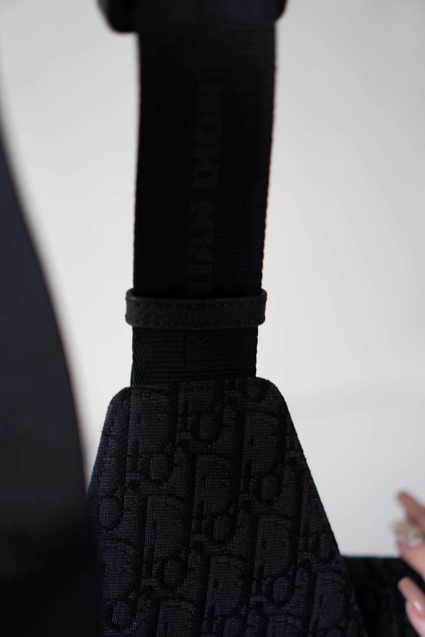 Saddle Bag in Black Oblique Jacquard