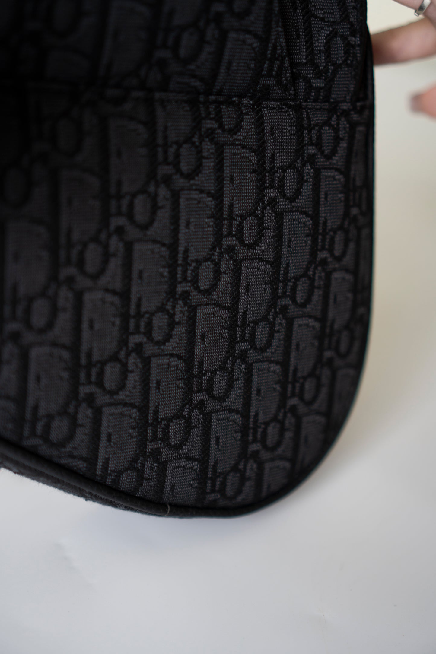 Saddle Bag in Black Oblique Jacquard