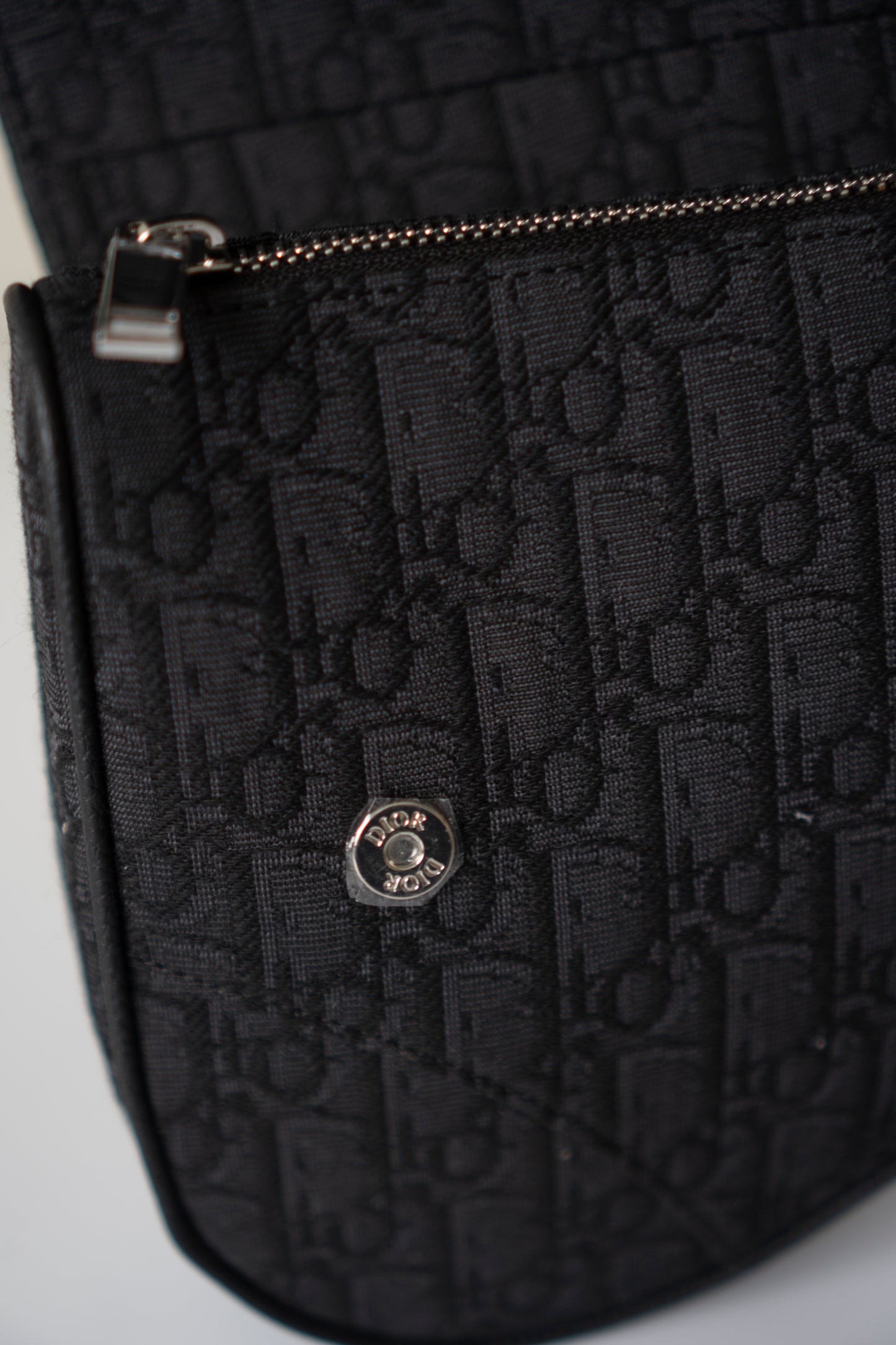 Saddle Bag in Black Oblique Jacquard