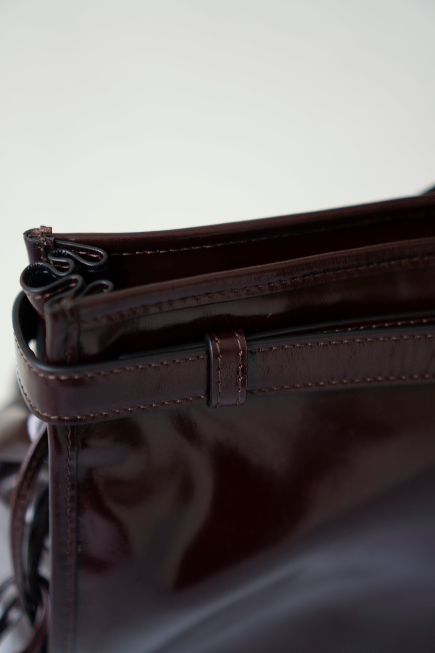 Bonnie Leather Tote in Dark Brown Glossy Calfskin