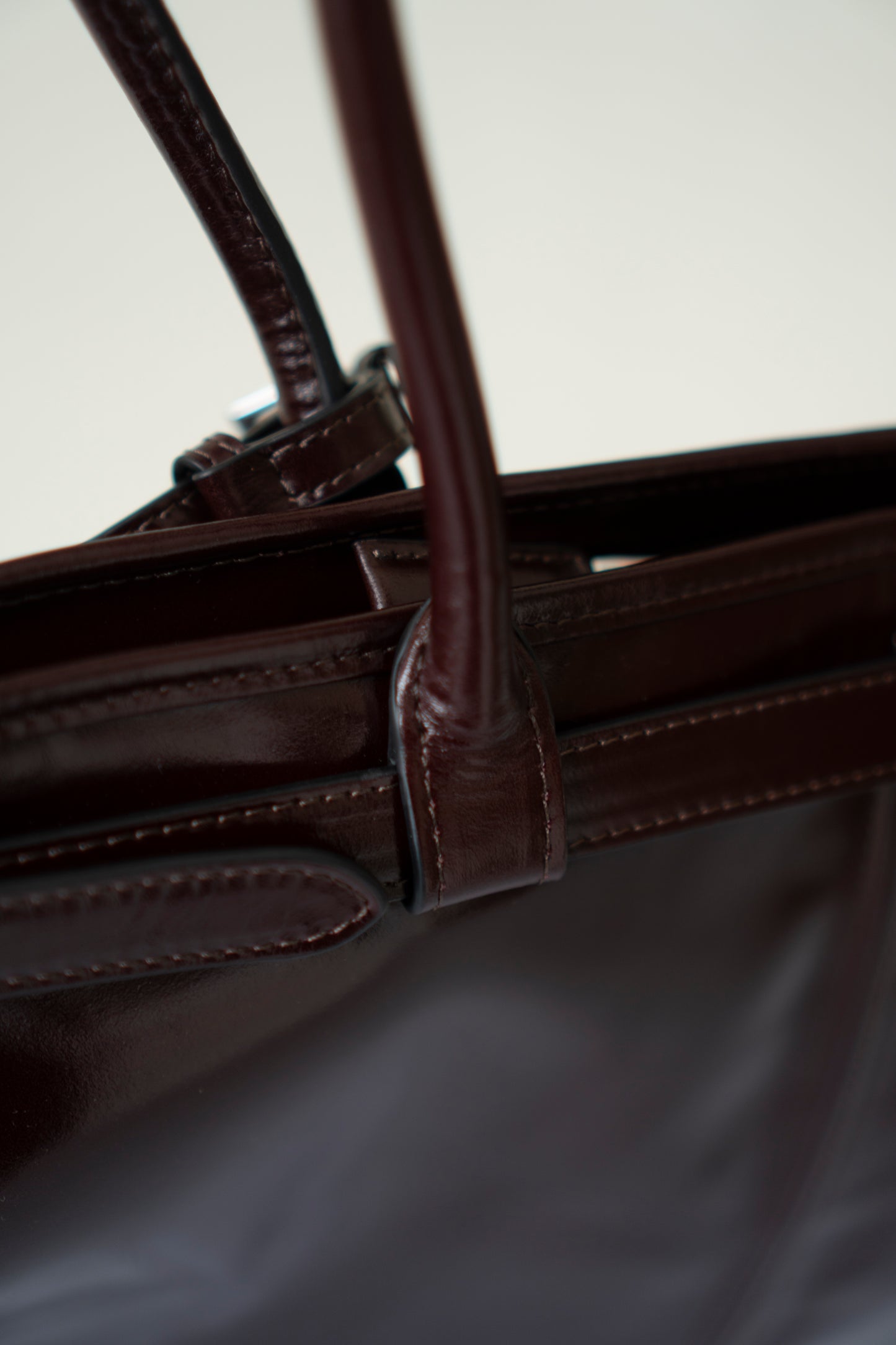 Bonnie Leather Tote in Dark Brown Glossy Calfskin