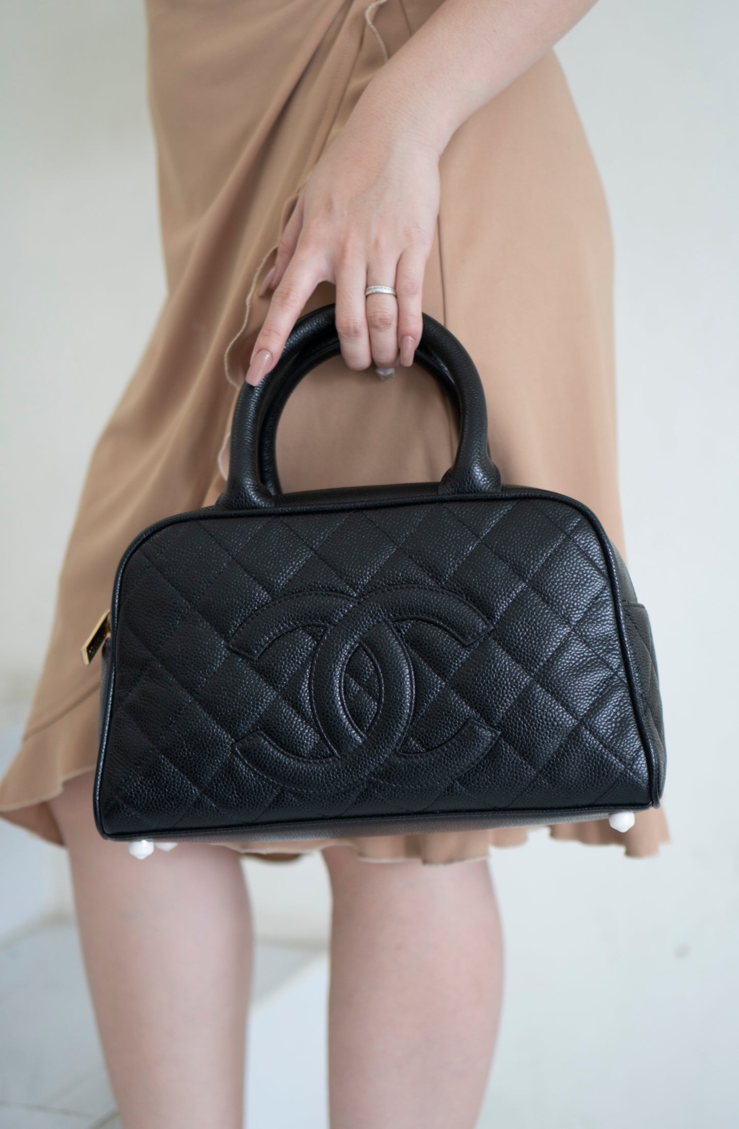 Timeless CC Bowler Bag in Black Caviar Leather