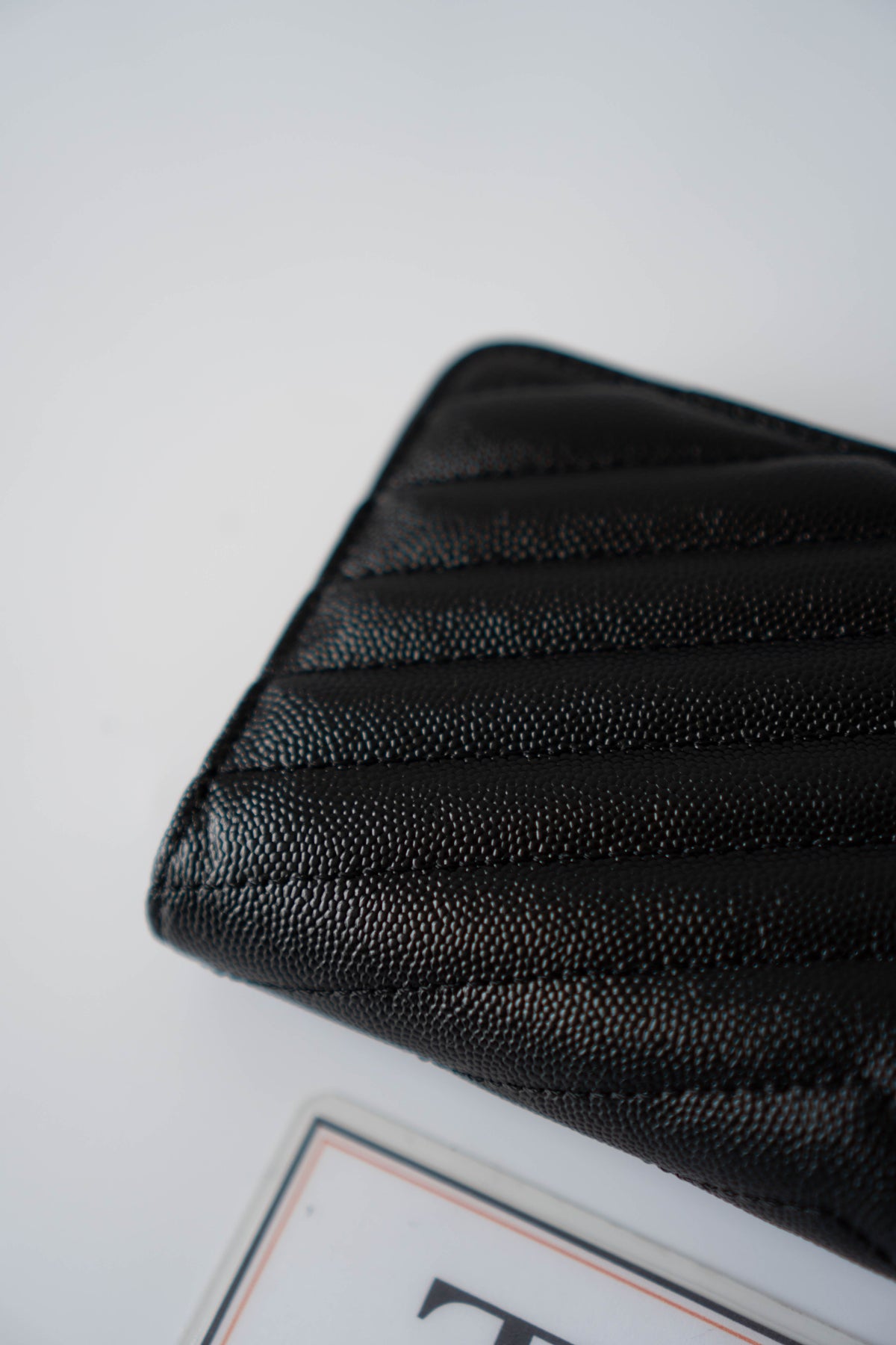 YS Monogram Zip-Around Wallet – Black Grain de Poudre Leather with Gold Hardware