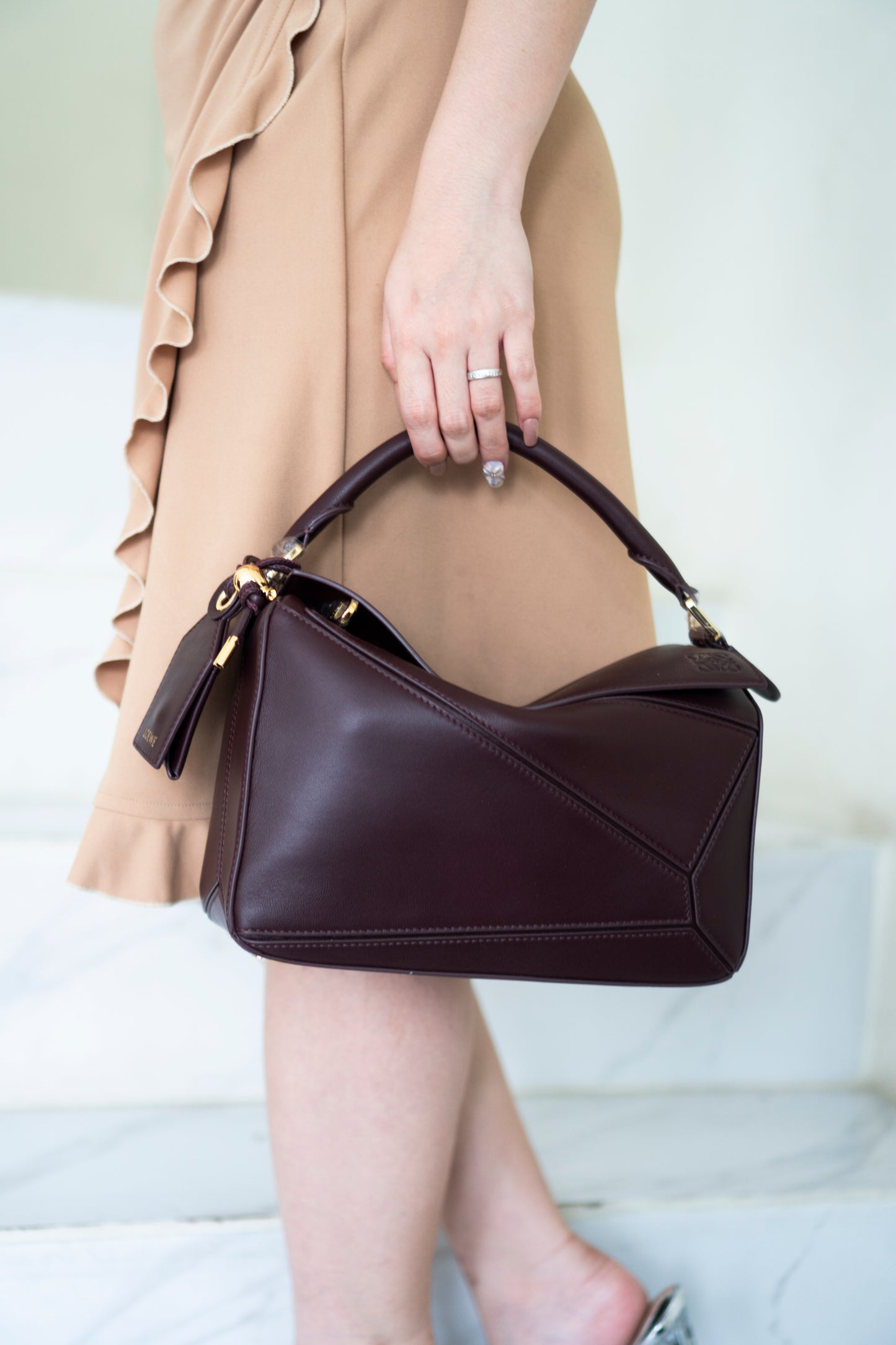Puzzle Bag in Dark Burgundy Smooth Nappa leather
