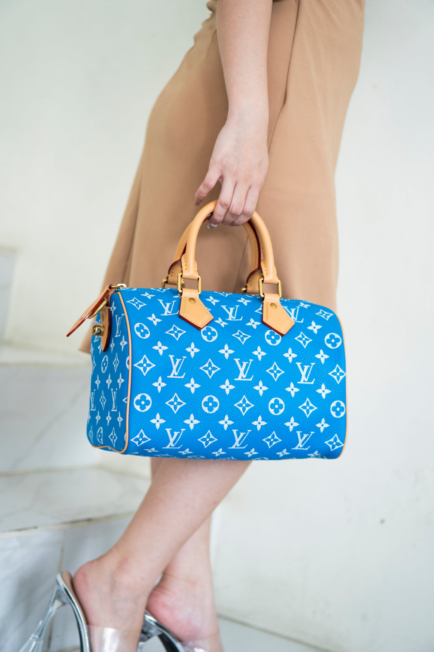 Speedy P9 Bandoulière 25 in Blue Calfskin