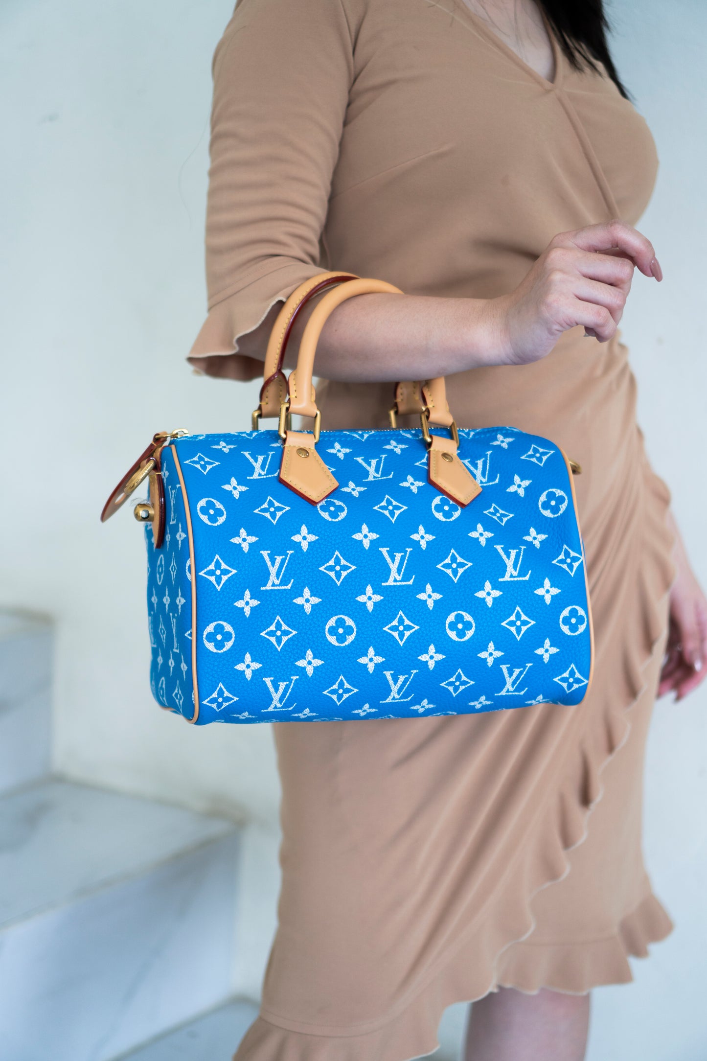 Speedy P9 Bandoulière 25 in Blue Calfskin